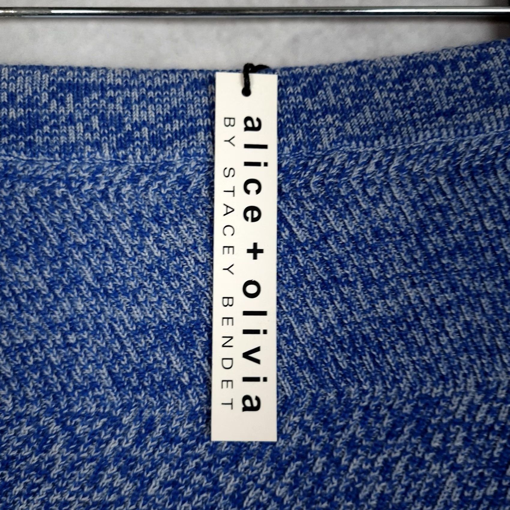Alice + Olivia VINTAGE? No -> Alice + Olivia Skirt Womens Medium Blue Pencil Midi High Waist Wool Knit Bodycon Size 32" / US 10 / IT 46 - 6 Thumbnail