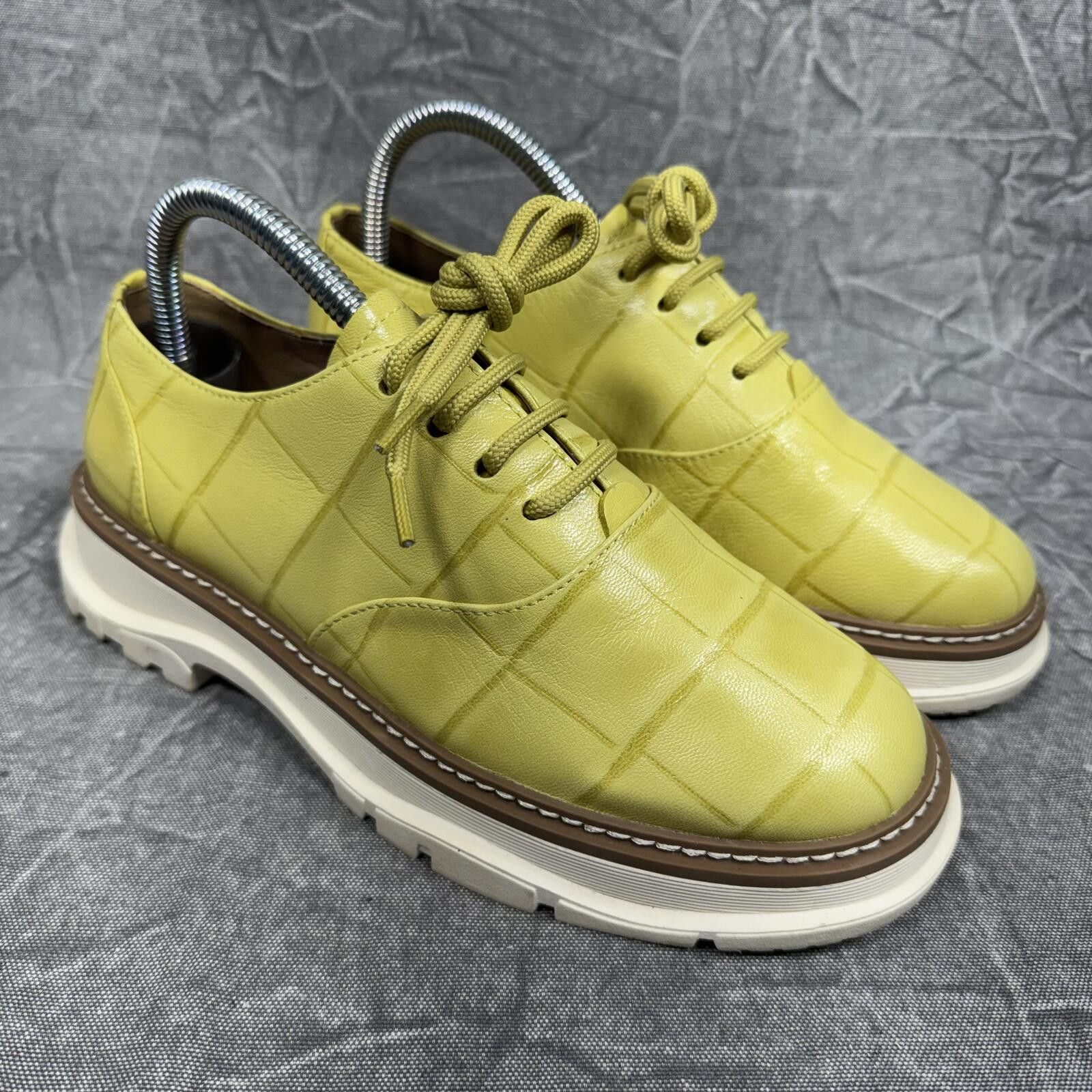 Other Linea Paolo Women's 7M Yellow Moira Oxford Flat Sheepskin Size US 7.5 / IT 37.5 - 1 Thumbnail