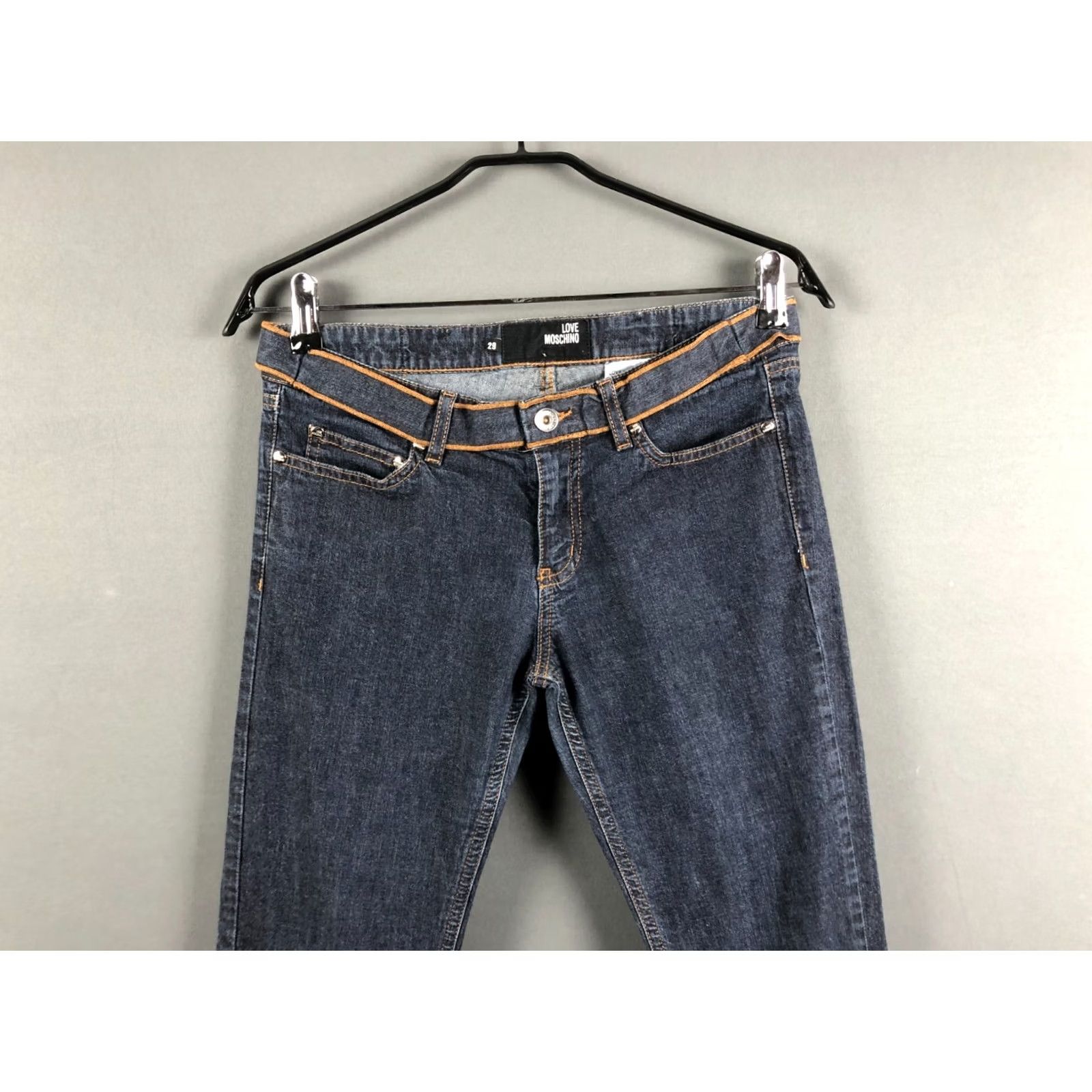 Moschino Love Moschino Jeans 29 Blue Denim Regular Tapered Cotton Elastane Size 29" - 4 Thumbnail