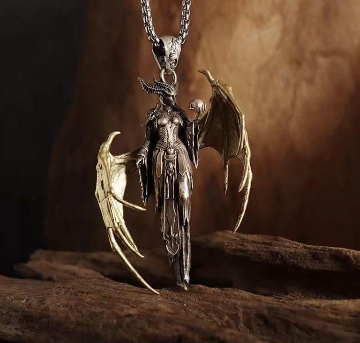 Jewelry GOTHIC Demon Queen Pendant Necklace – 60cm Chain – Size ONE SIZE - 4 Thumbnail