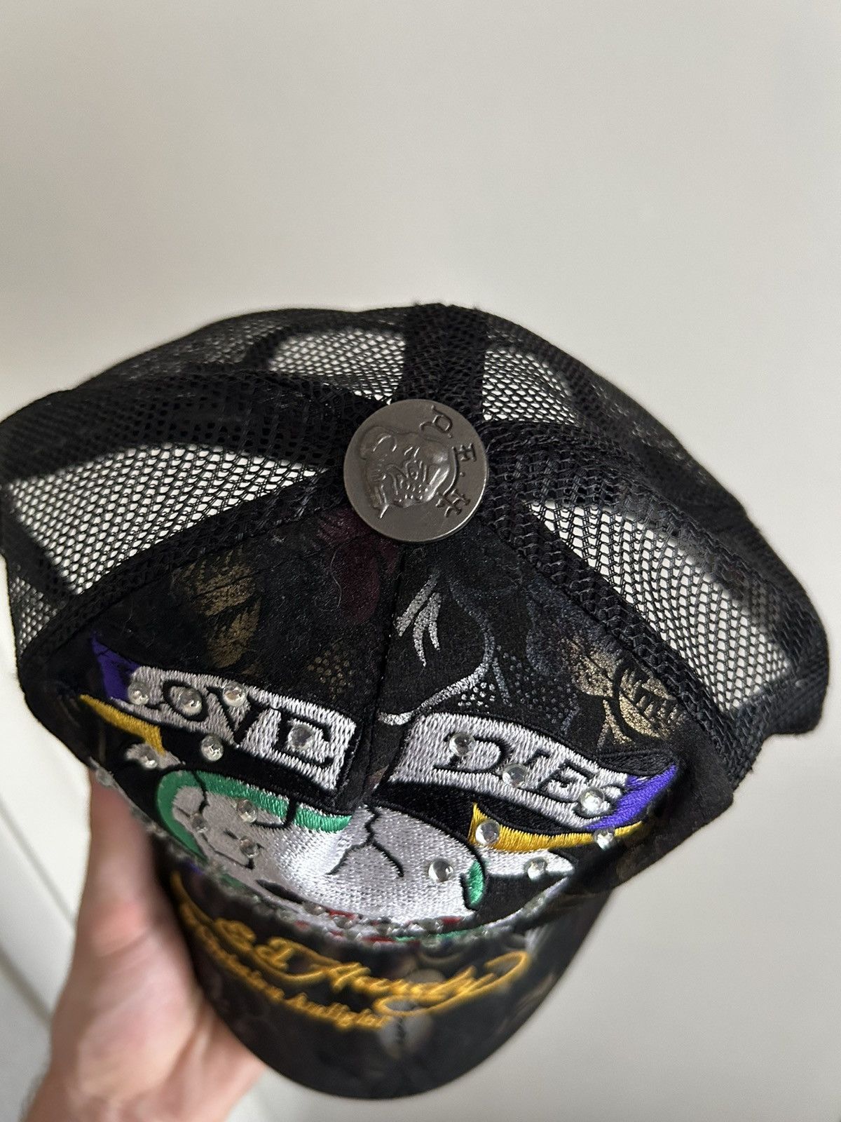 Ed Hardy × Sad Boys × Yung Lean Ed Hardy Love Dies Hard Trucker Hat Size ONE SIZE - 2 Thumbnail
