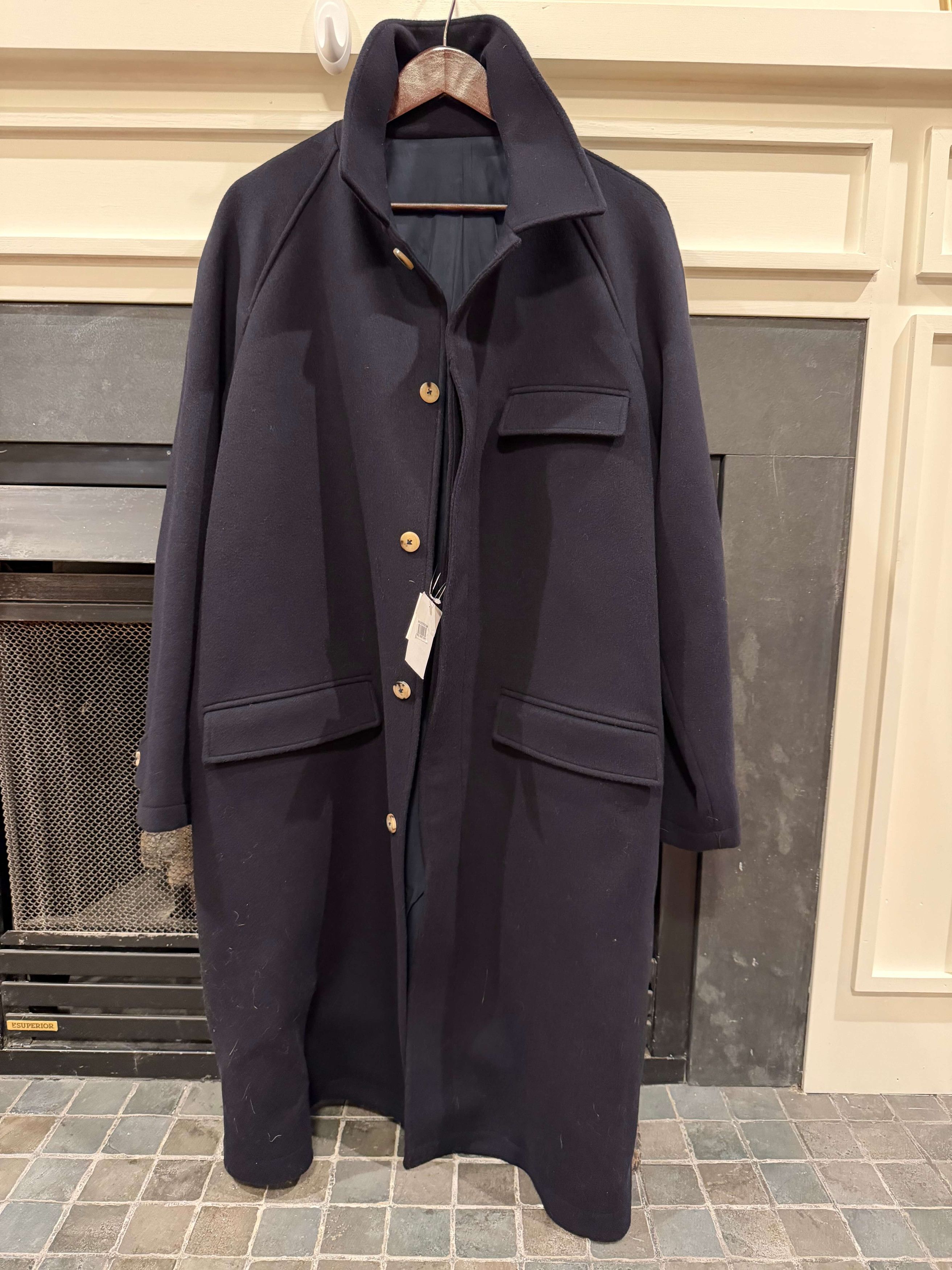 De Bonne Facture BNWT Navy Raglan Sleeve Wool Coat - Size EU46 Size US M / EU 48-50 / 2 - 1 Thumbnail