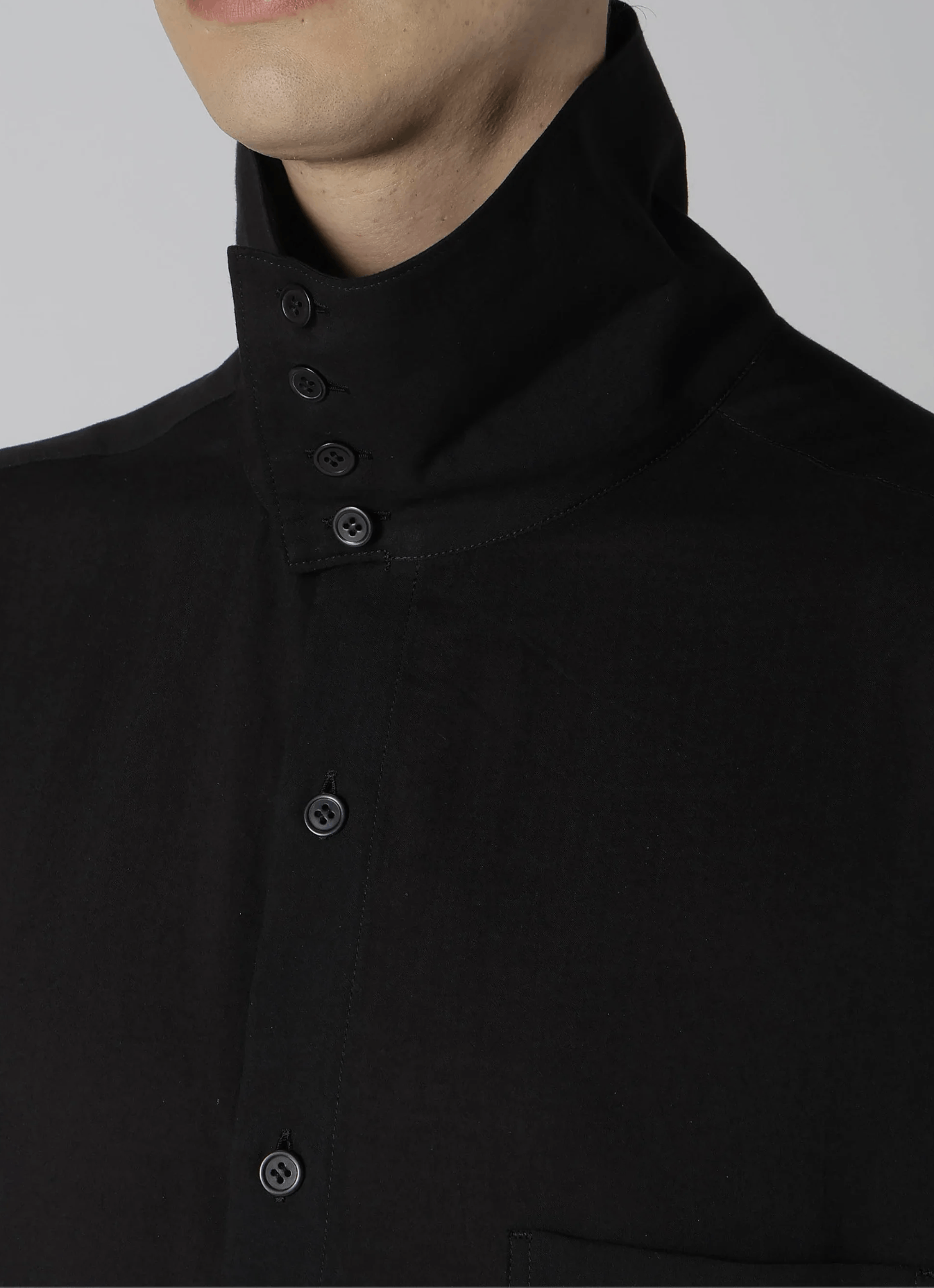 Yohji Yamamoto Yohji Yamamoto Pour Homme CELLULOSE LOAN STAND COLLAR BLOUSE Size US M / EU 48-50 / 2 - 6 Thumbnail