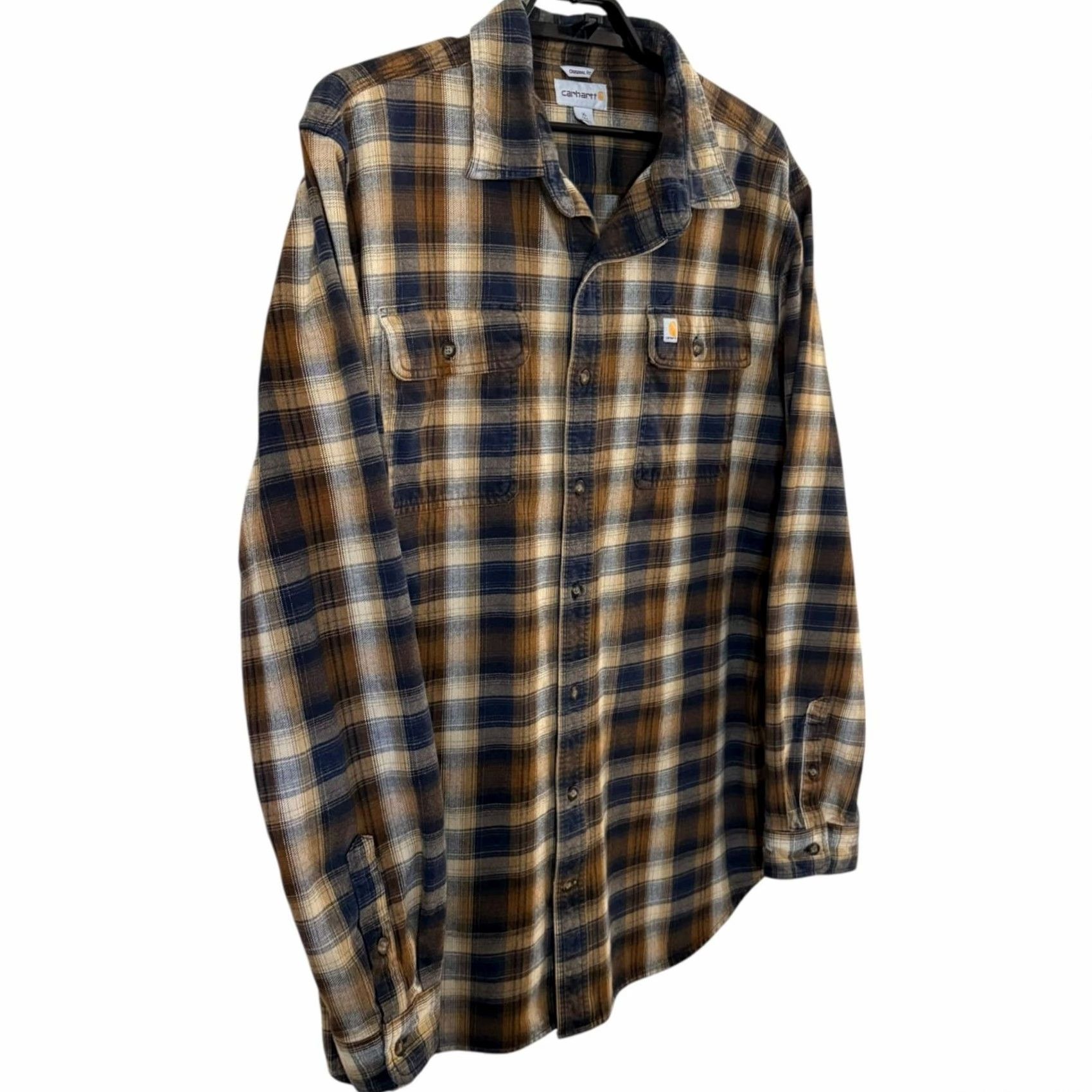 Carhartt Carhartt Heavyweight Plaid Flannel Shirt Brown Original-Fit XLT Mens Cotton Size US XL / EU 56 / 4 - 3 Thumbnail