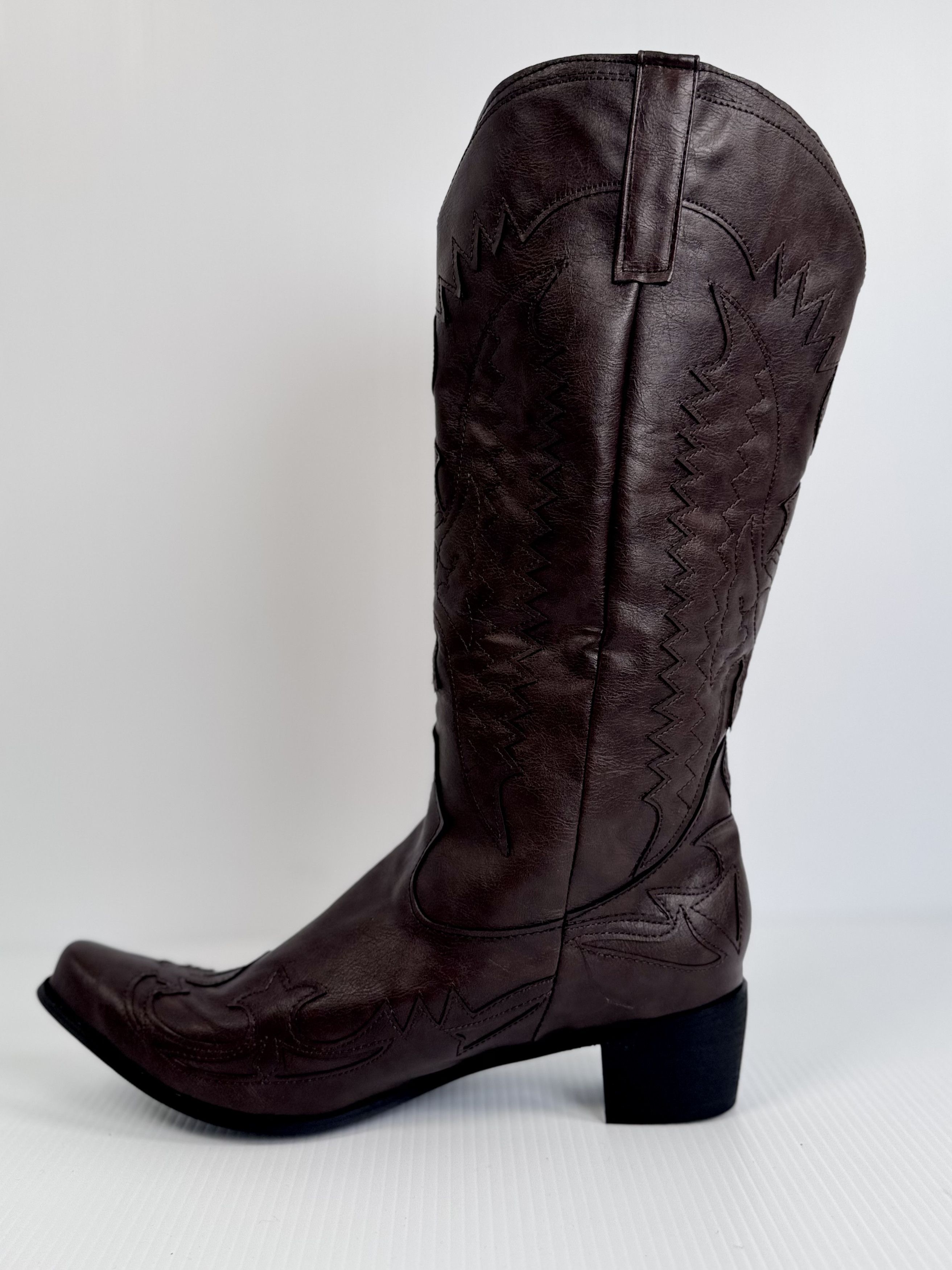 Other Unisex Retro FAUX LEATHER Western Cowboy Boots (45 EU) Size US 14 / EU 47 - 3 Thumbnail