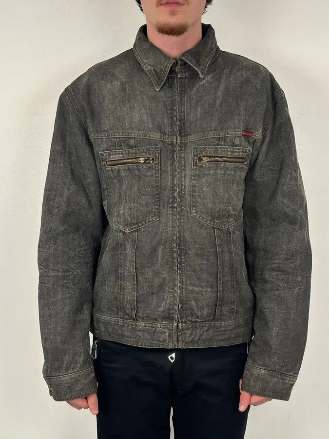 Dolce & Gabbana AW2003 Dolce & Gabbana Grey Eroded Denim Jacket Size US XL / EU 56 / 4 - 2 Thumbnail