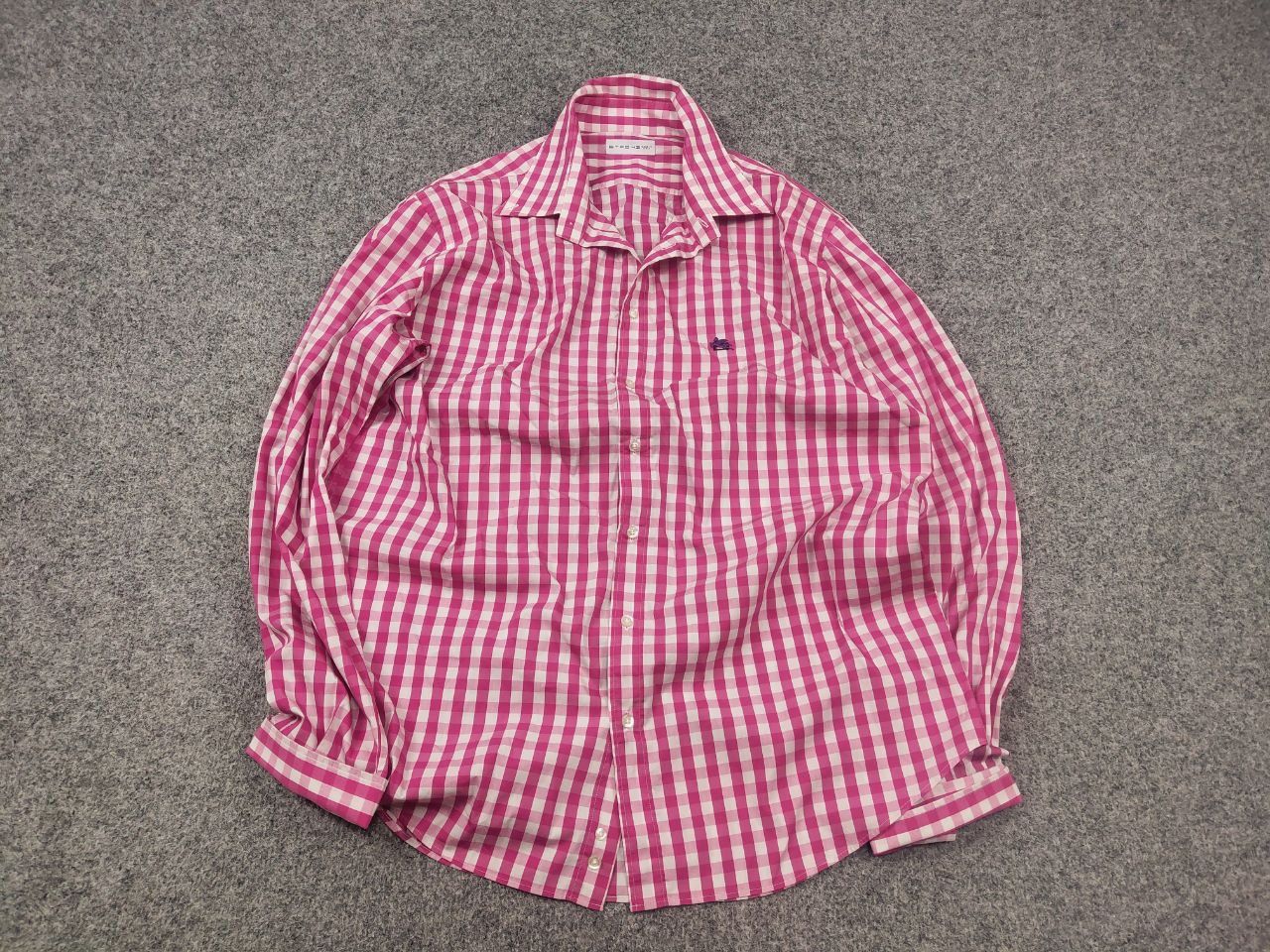Etro Etro Italy Design Regular Fit pink checked Long sleeve Shirt Size US XL / EU 56 / 4 - 3 Thumbnail