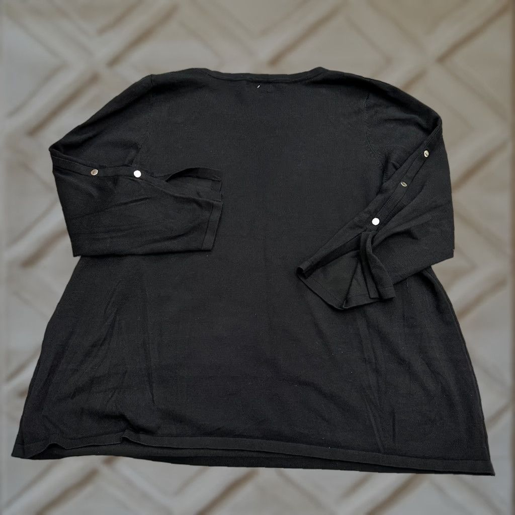 Vintage Carmen Marc Valvo Pullover Sweater Womens 2XL Black Round Neck Long Sleeve Knit Size XXL / US 16-18 / IT 52-54 - 1 Thumbnail