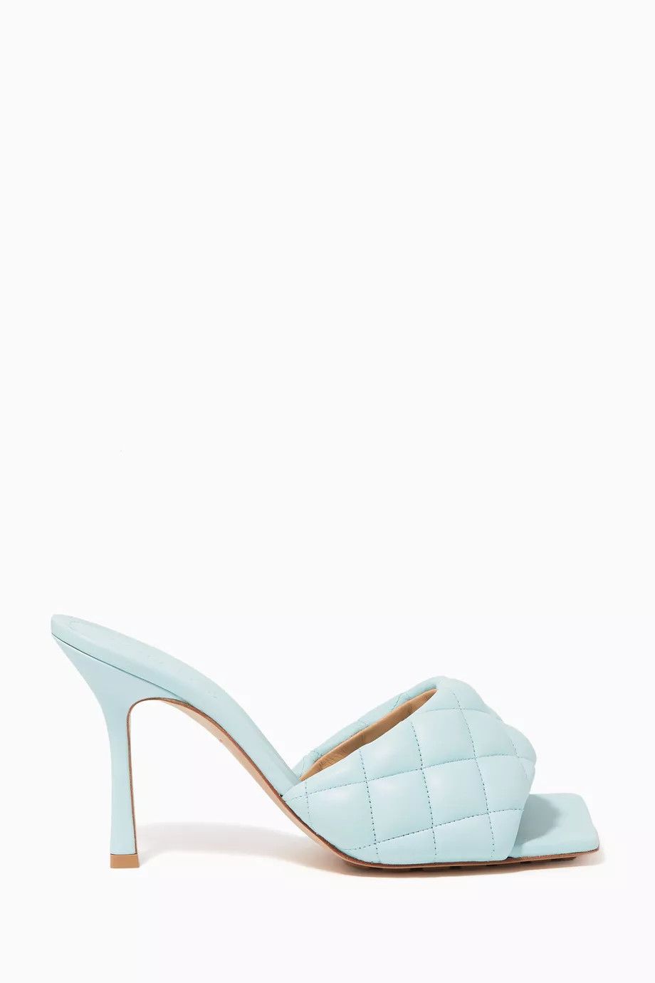 Bottega Veneta o1n1vont1224 Padded Sandal Mules in Light Blue Size US 9.5 / IT 39.5 - 1 Thumbnail