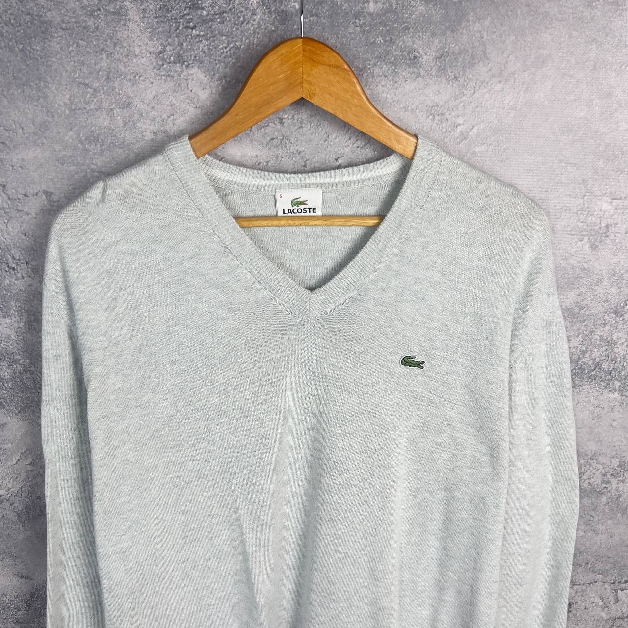 Lacoste Lacoste Sweater V-Neck Men's Size 5 Gray Cotton Long Sleeve` Size US M / EU 48-50 / 2 - 2 Thumbnail