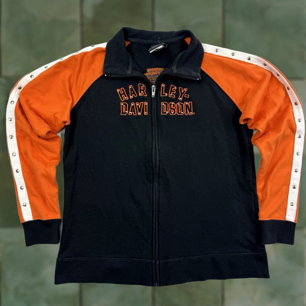 Harley Davidson VINTAGE Harley Davidson Full Zip Sweatshirt Womens Medium Hipster Biker Y2K Size M / US 6-8 / IT 42-44 - 1 Thumbnail