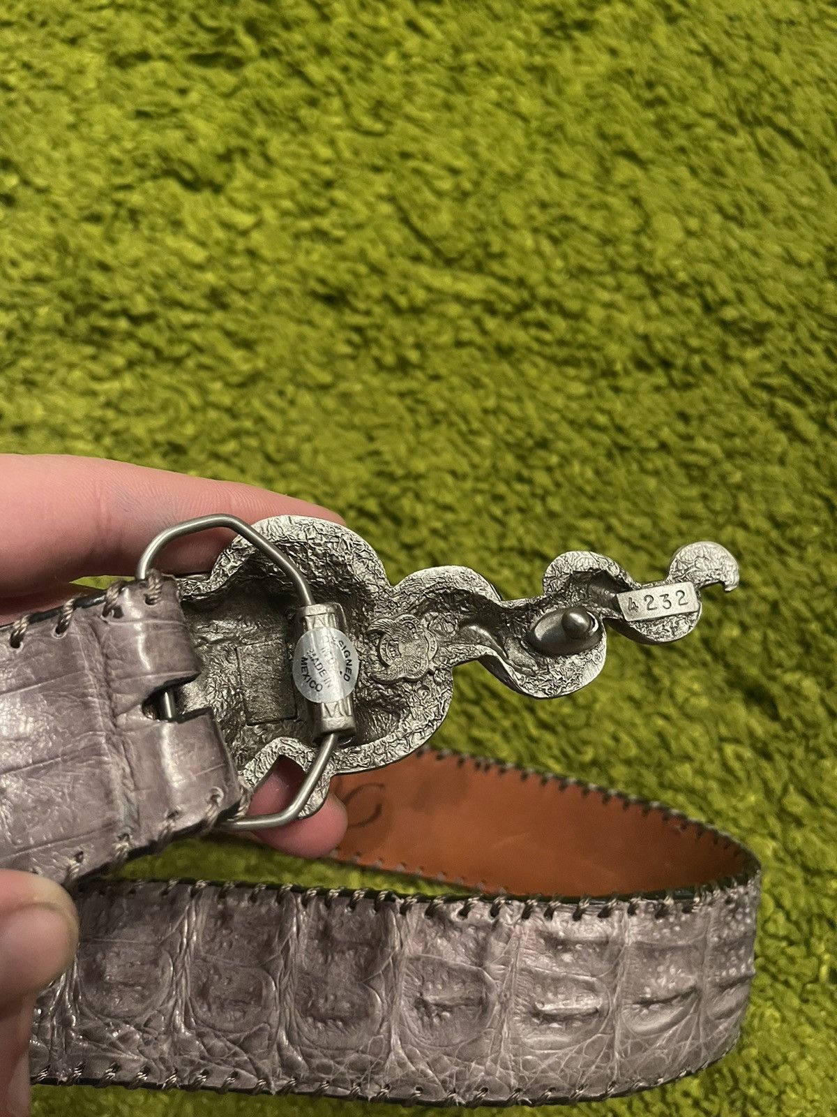 Other 🐊 Reptiles House real crocodile skin leather belt Size 34 - 7 Thumbnail