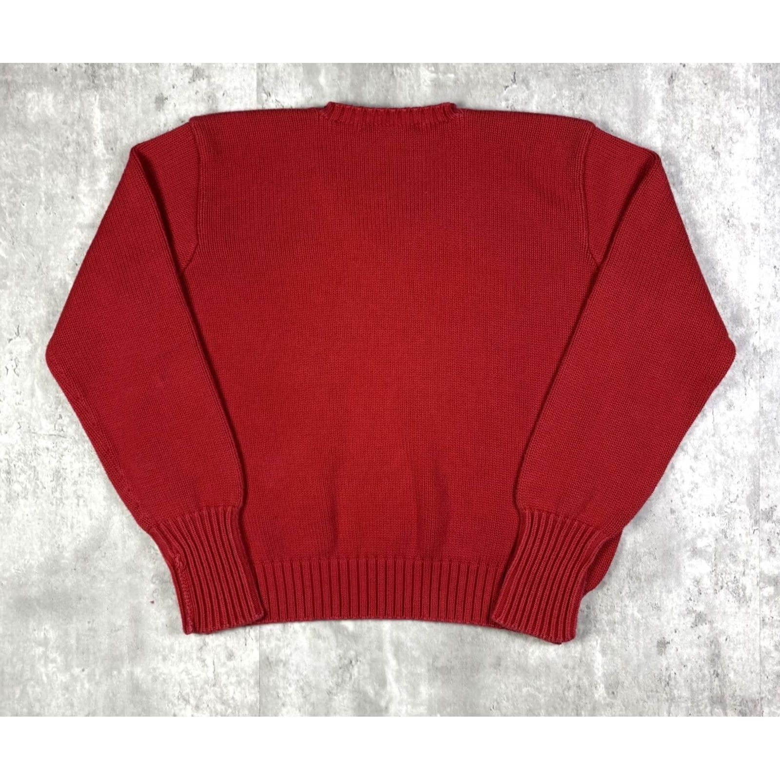 Ralph Lauren VINTAGE Ralph Lauren Sport Sweater Womens Size M Red Pullover Knit Crew Neck 90s Preppy Logo Raglan Sleeve Cable Pattern Ready to Ship Size M / US 6-8 / IT 42-44 - 2 Thumbnail