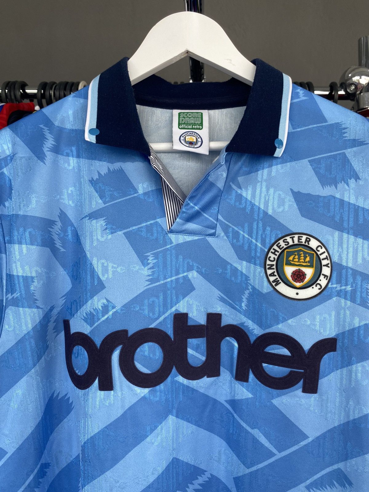 Other 1992/93 SCORE DRAW MANCHESTER CITY SOCCER JERSEY FOOTBALL Size US M / EU 48-50 / 2 - 5 Thumbnail