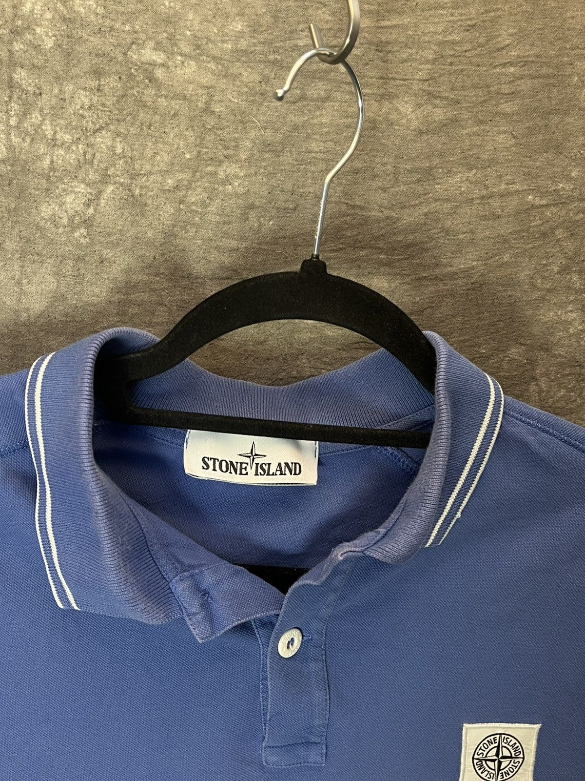 Massimo Osti × Stone Island × Vintage Stone Island Patch Program Distressed Polo Shirt Y2K Size US L / EU 52-54 / 3 - 3 Thumbnail