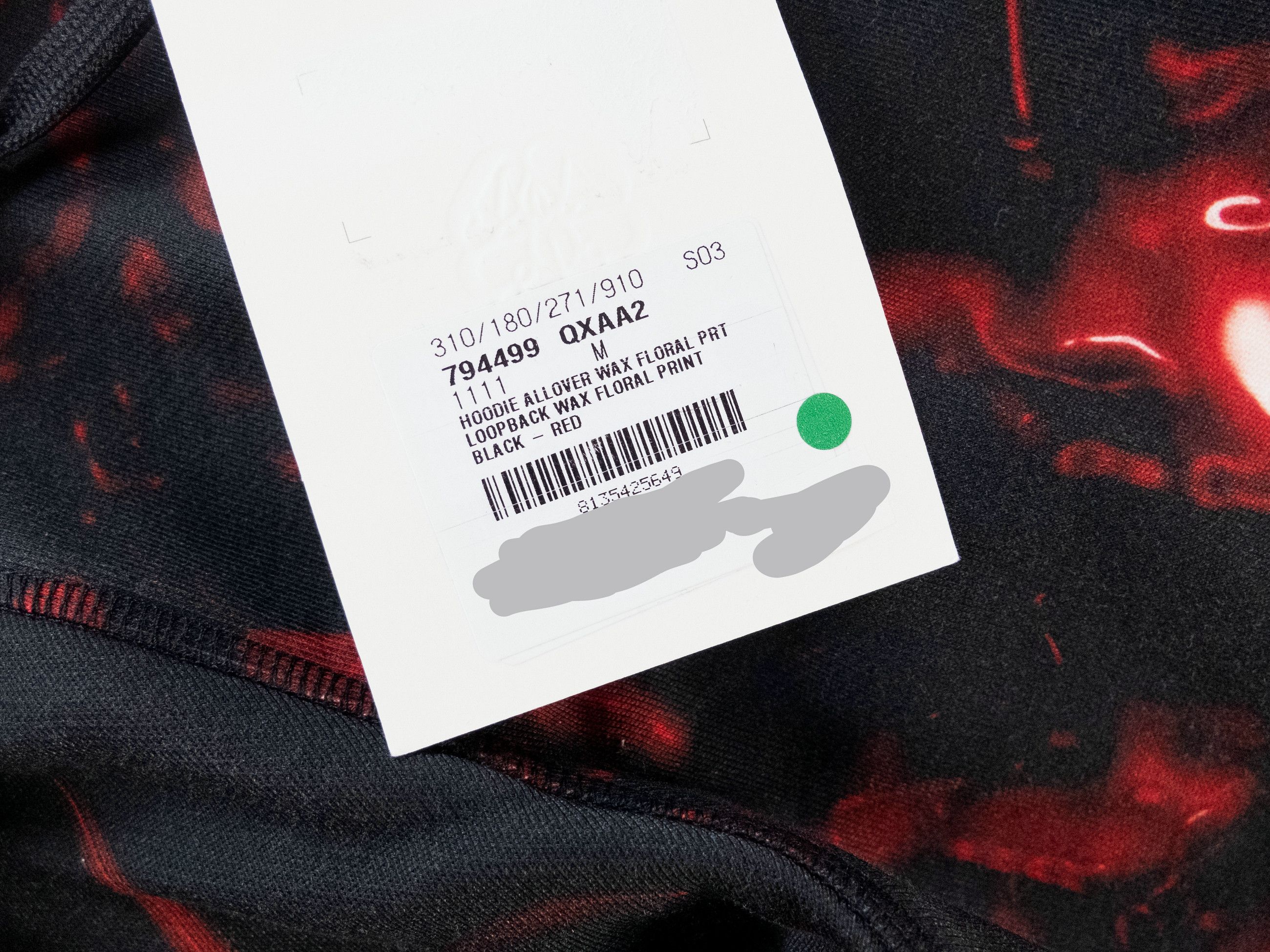 Alexander McQueen ALEXANDER MCQUEEN black & red Wax Floral hoodie sweatshirt Size US M / EU 48-50 / 2 - 6 Thumbnail