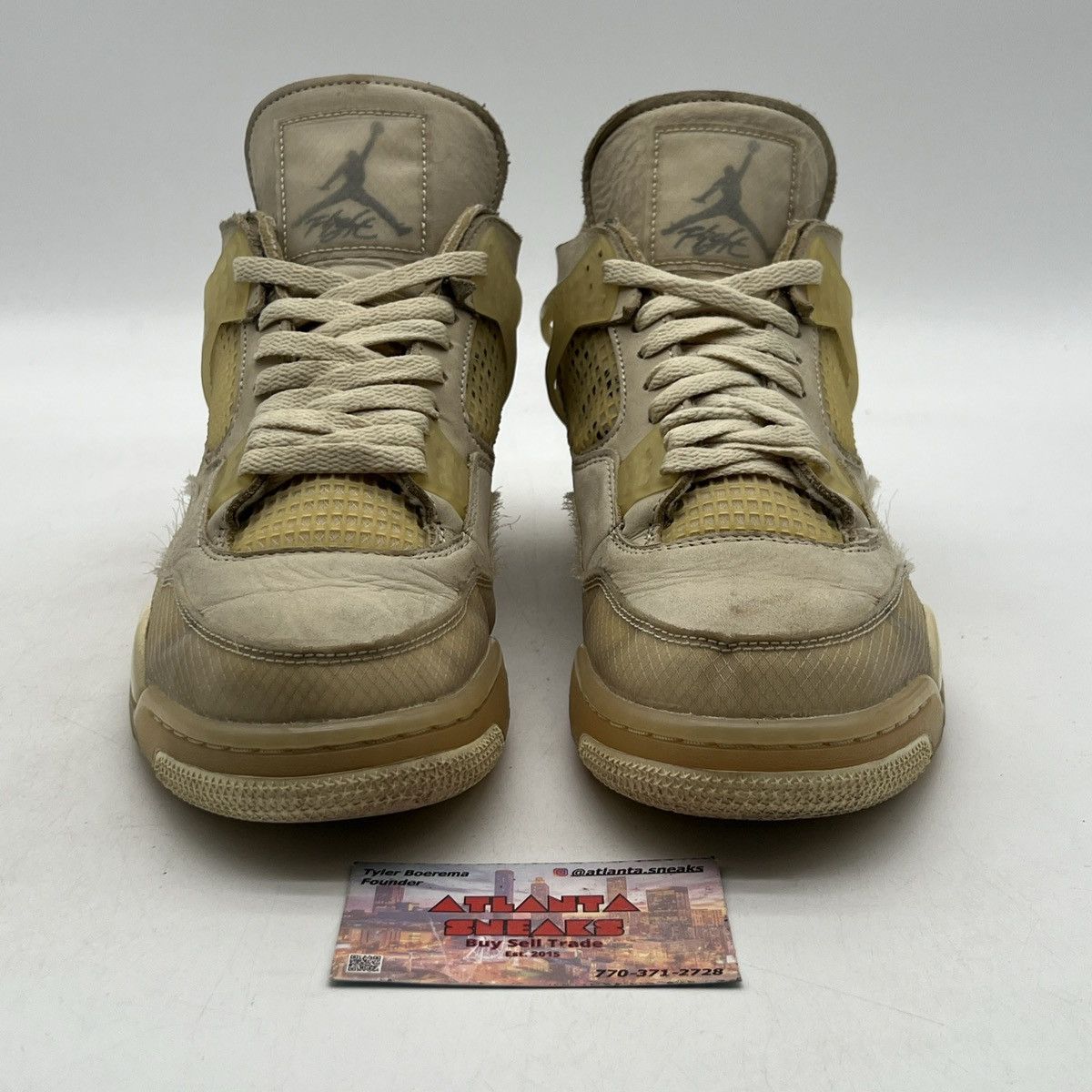 Jordan Brand Off white x Wmns air Jordan 4 sail Size US 11.5 / EU 44-45 - 2 Thumbnail
