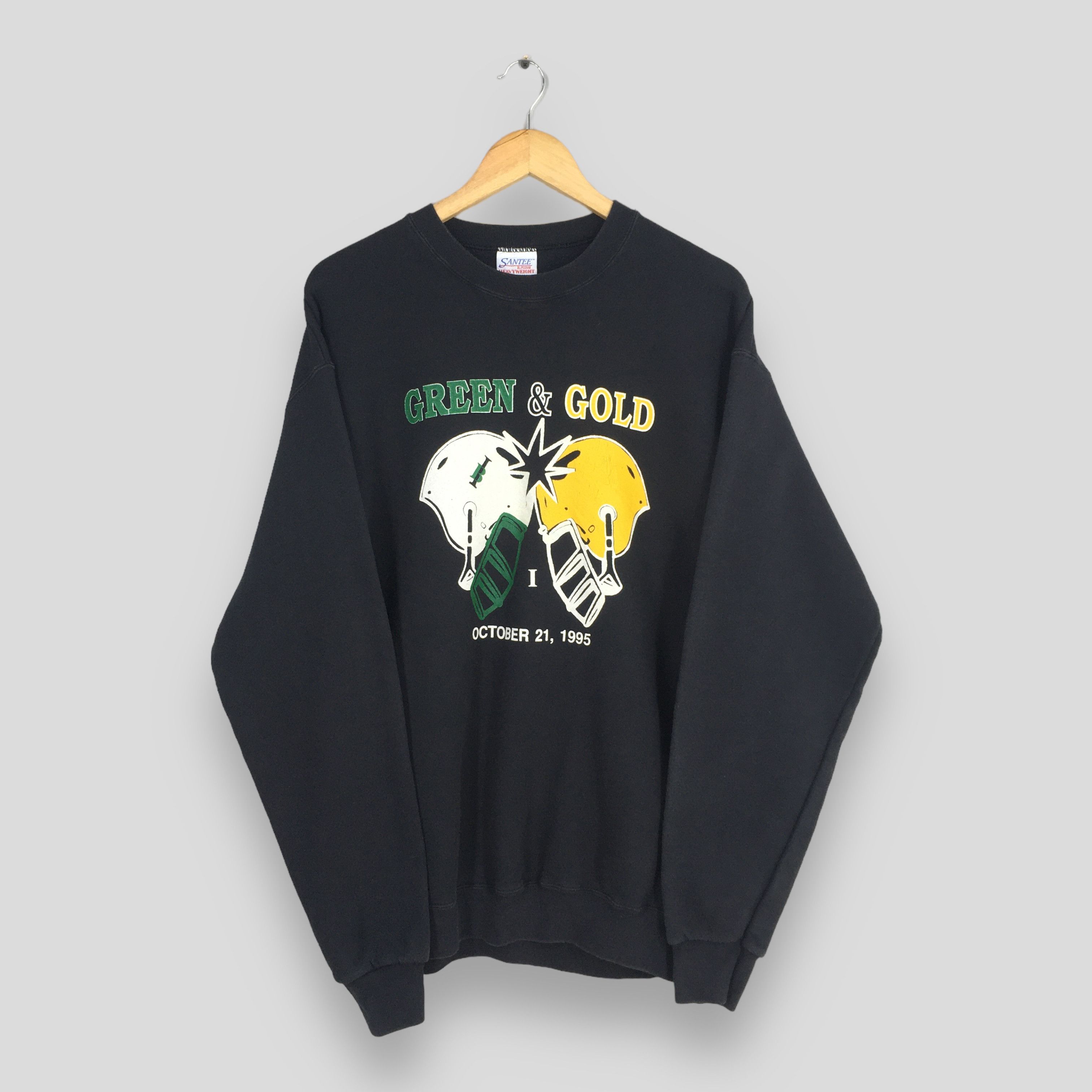 NFL × Vintage Vintage 90s Green Vs Gold Football NFL Sweatshirt Large Size US L / EU 52-54 / 3 - 1 Thumbnail