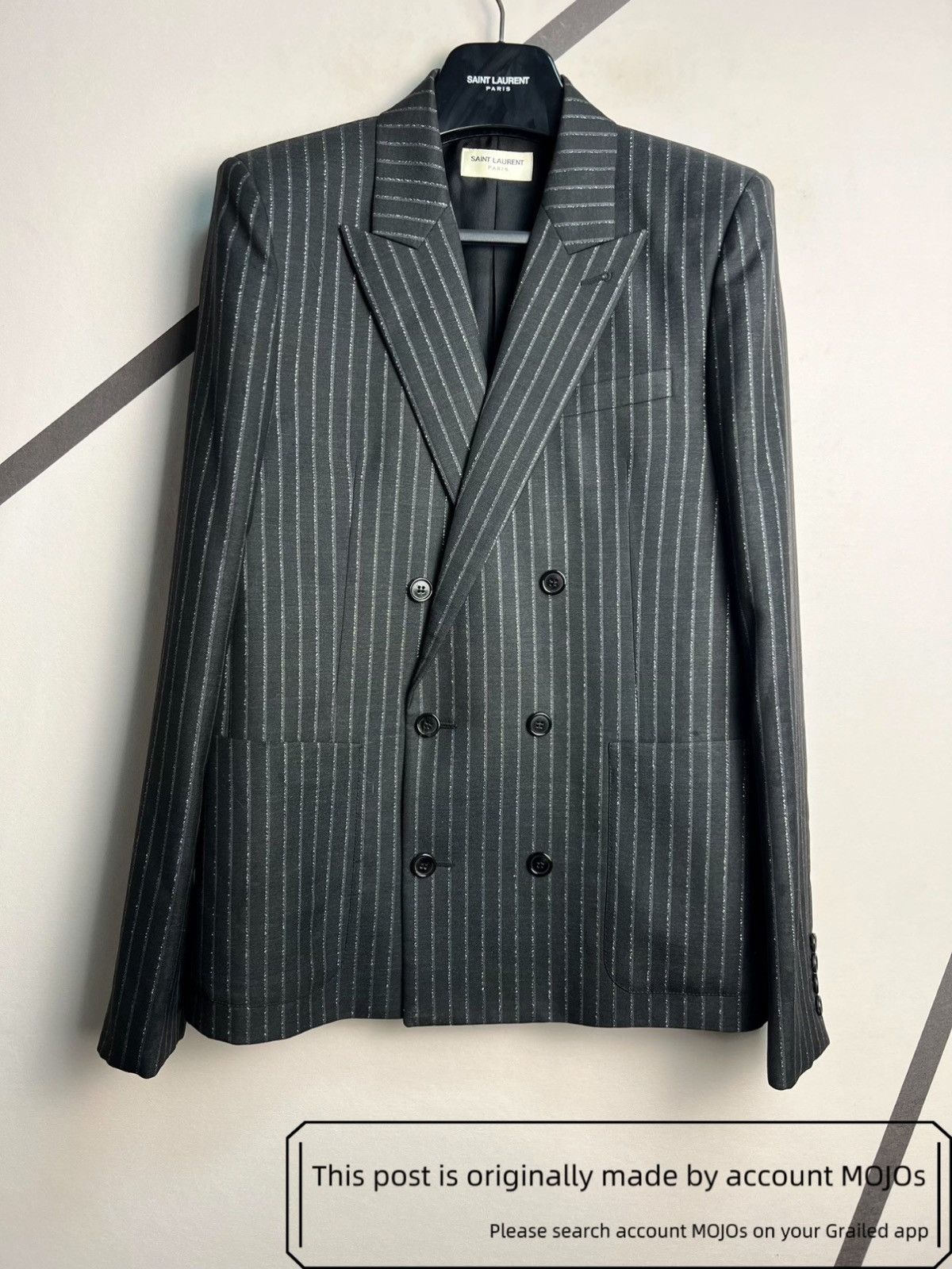 Saint Laurent Paris Sz 48 Saint Laurent Paris 20SS Sliver Lining Blazer mojos093 Size US M / EU 48-50 / 2 - 1 Thumbnail