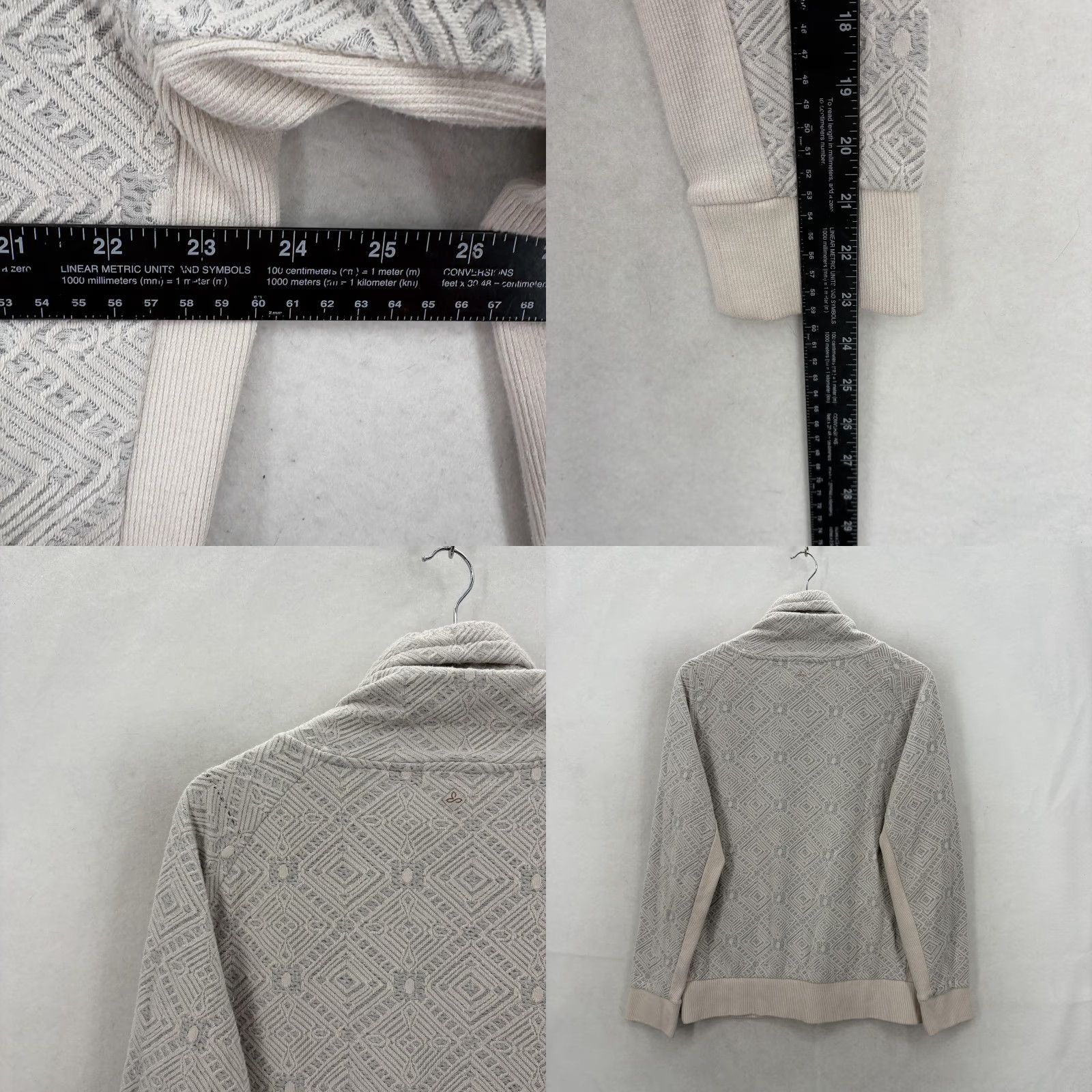 Prana prAna Gotu Pullover Sweatshirt Womens XL Gray Cowl Neck Geometric Organic Cotton Size XL / US 12-14 / IT 48-50 - 8 Thumbnail