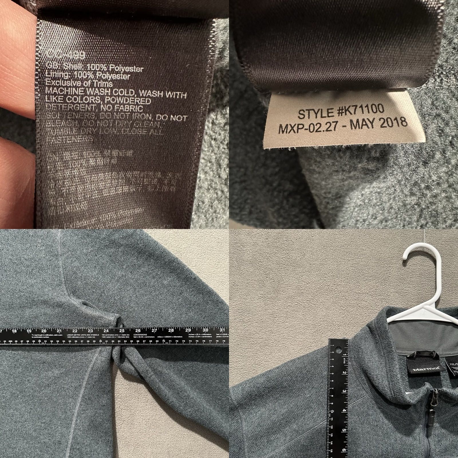 Marmot Marmot Sweater 2XL Gray/Blue Fleece Drop Line 1/2 Zip Pullover Outdoor EUC Mens Size US XXL / EU 58 / 5 - 8 Thumbnail