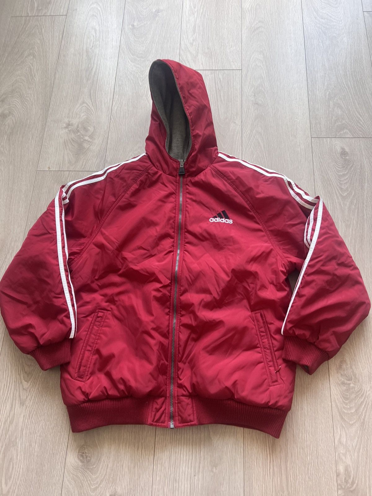 Vintage 90s Adidas Reversible Midweight Jacket cotton