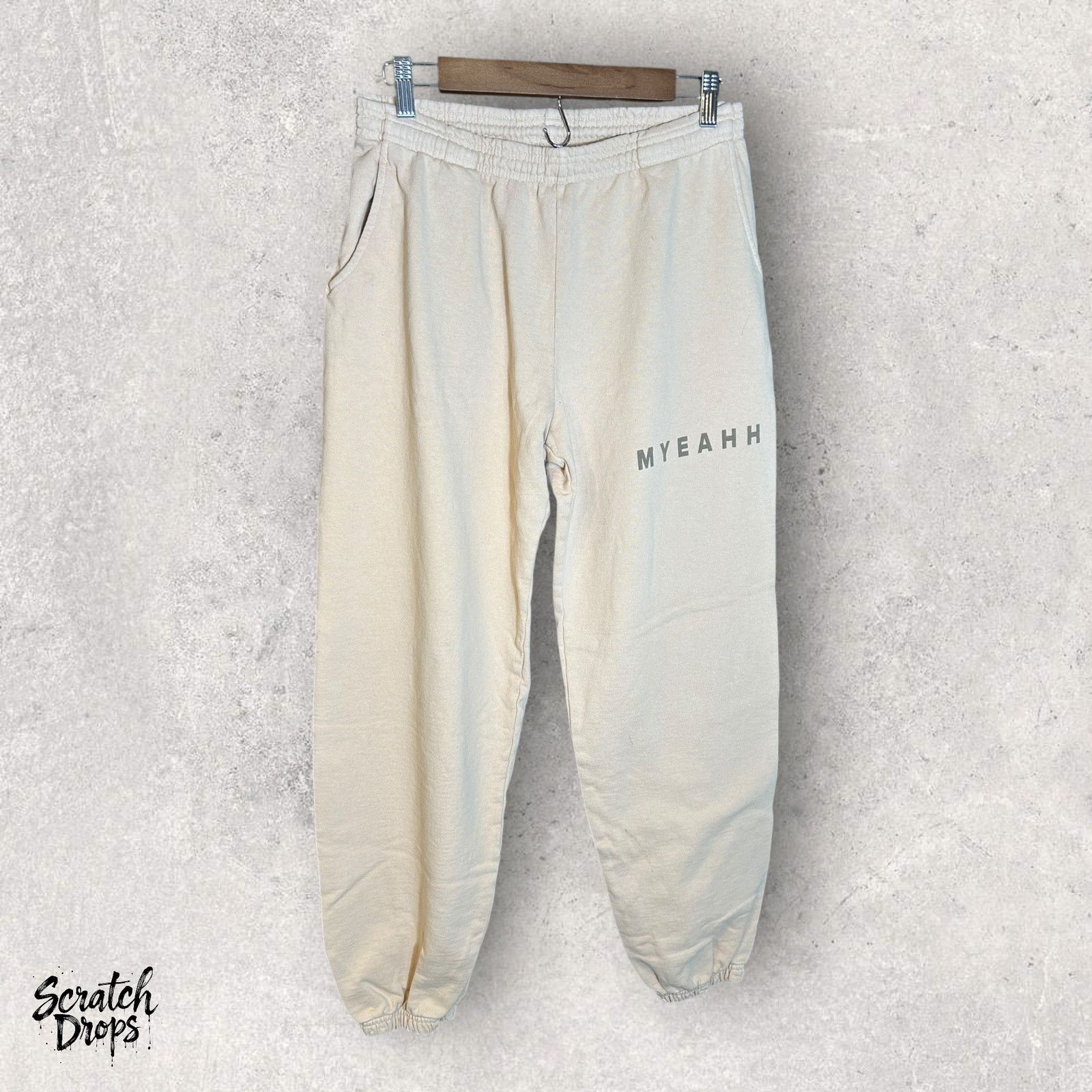 Other MYEAHH Men's Hoodie Sweatpants Set Size L Beige USA Cotton Size US 30 / EU 46 - 4 Thumbnail
