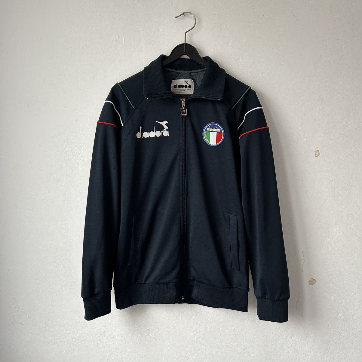 Diadora × Vintage 80s Diadora Italy jacket zip hoodie navy Size US S / EU 44-46 / 1 - 1 Thumbnail