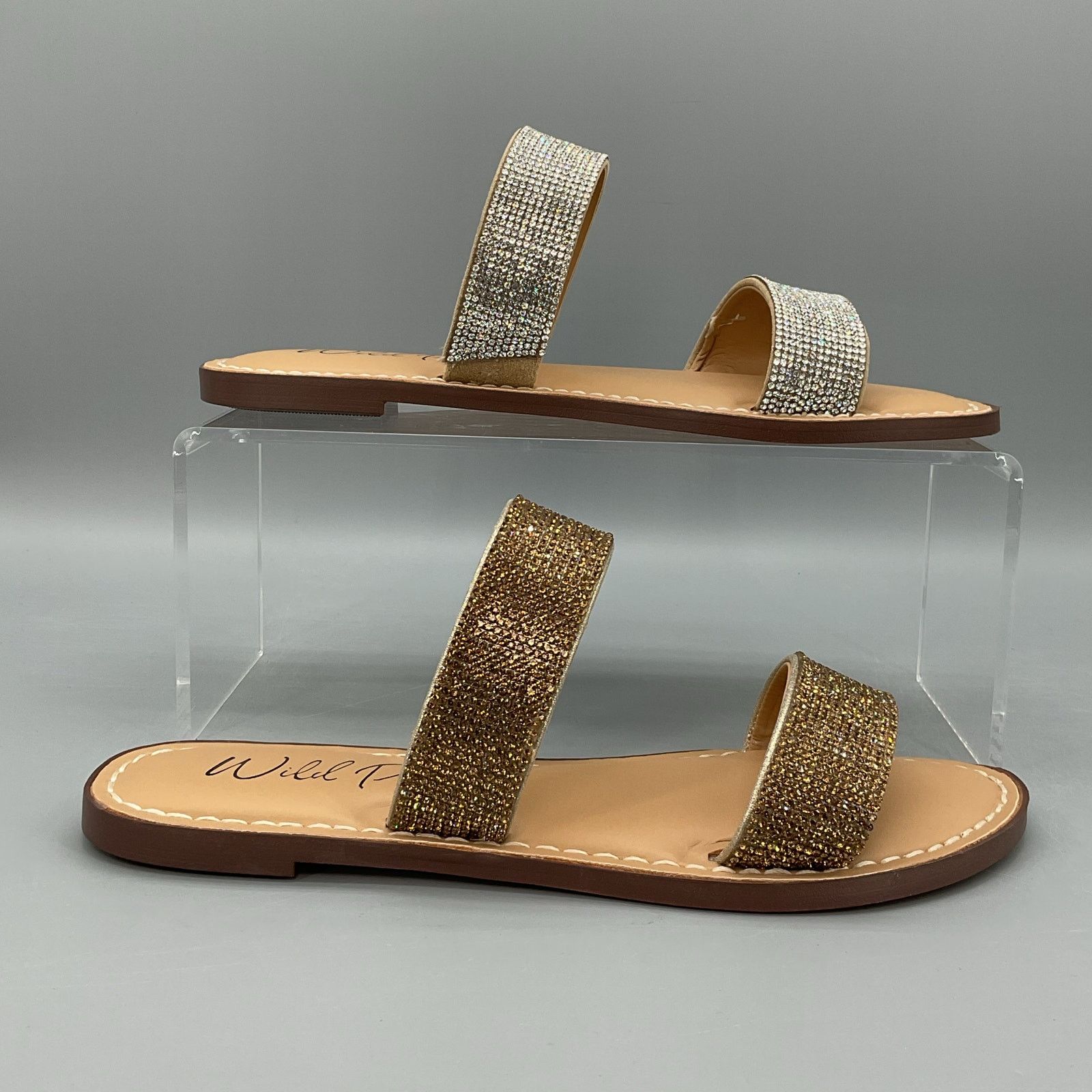 Other Wild Pair Women Ginnie Slide Sandals Silver/Bronze Size 7.5M Size US 7.5 / IT 37.5 - 1 Thumbnail