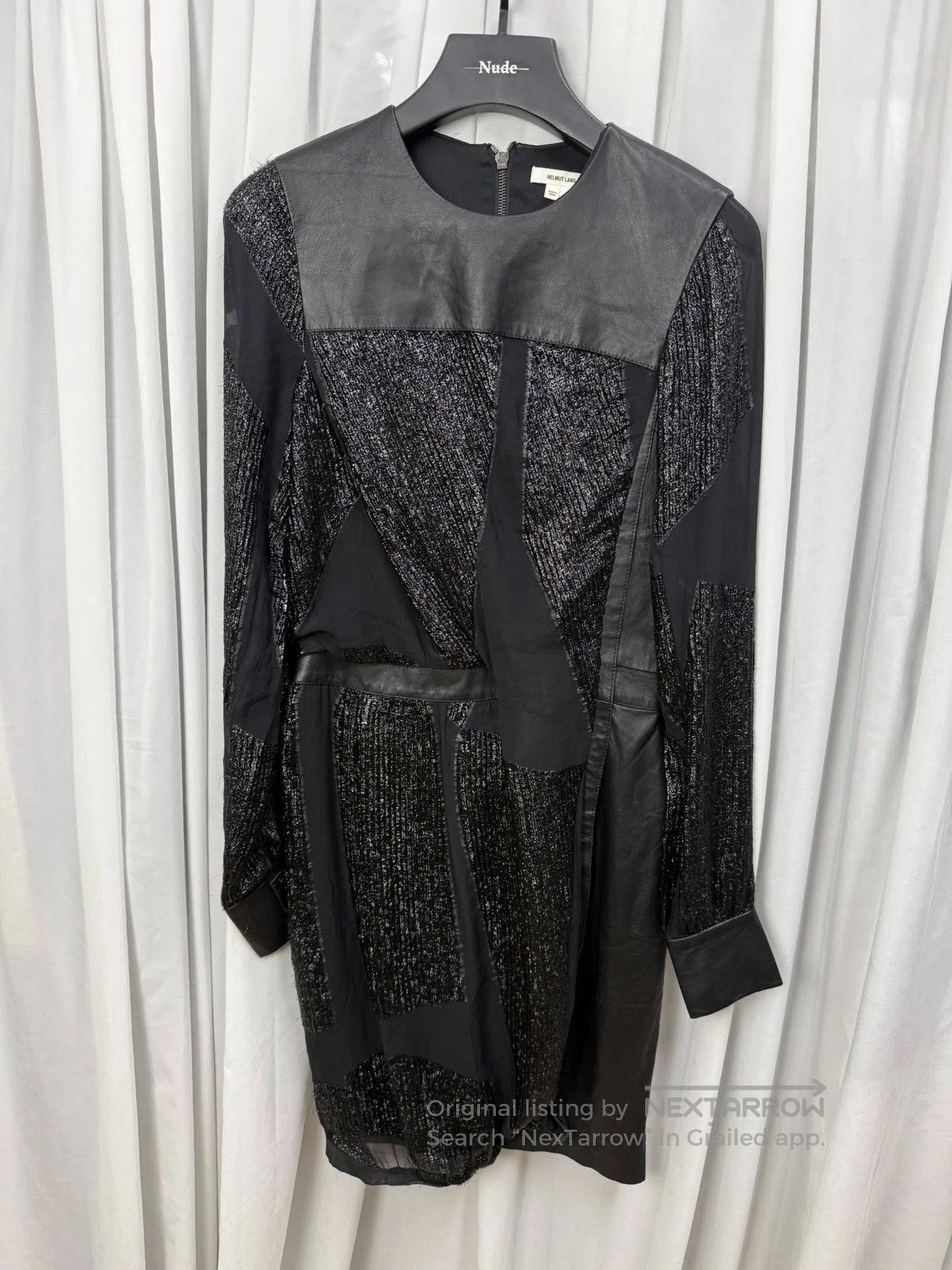 Helmut Lang Helmut Lang Patchwork Leather Shiny Dress. Size M / US 6-8 / IT 42-44 - 1 Thumbnail