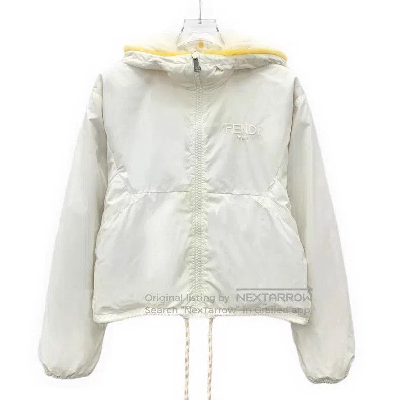 Fendi Fendi White Hooded Zip Long Sleeve Dual-Wear Mink Fur Jack Size XXS / US 00 / IT 34 - 3 Thumbnail