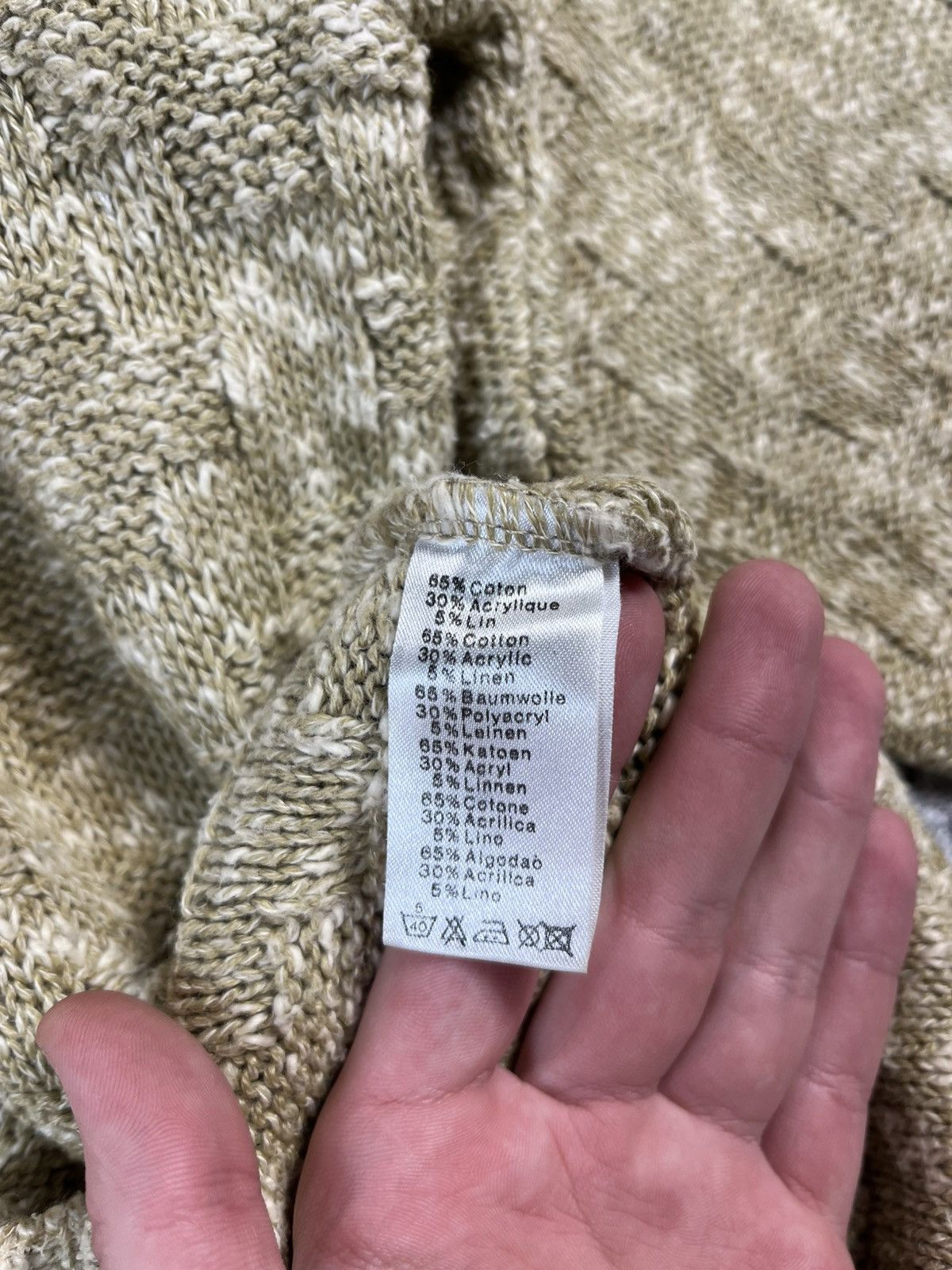 Lacoste Vintage Lacoste Beige Knit Sweater Made in France XXL Size US XXL / EU 58 / 5 - 9 Thumbnail