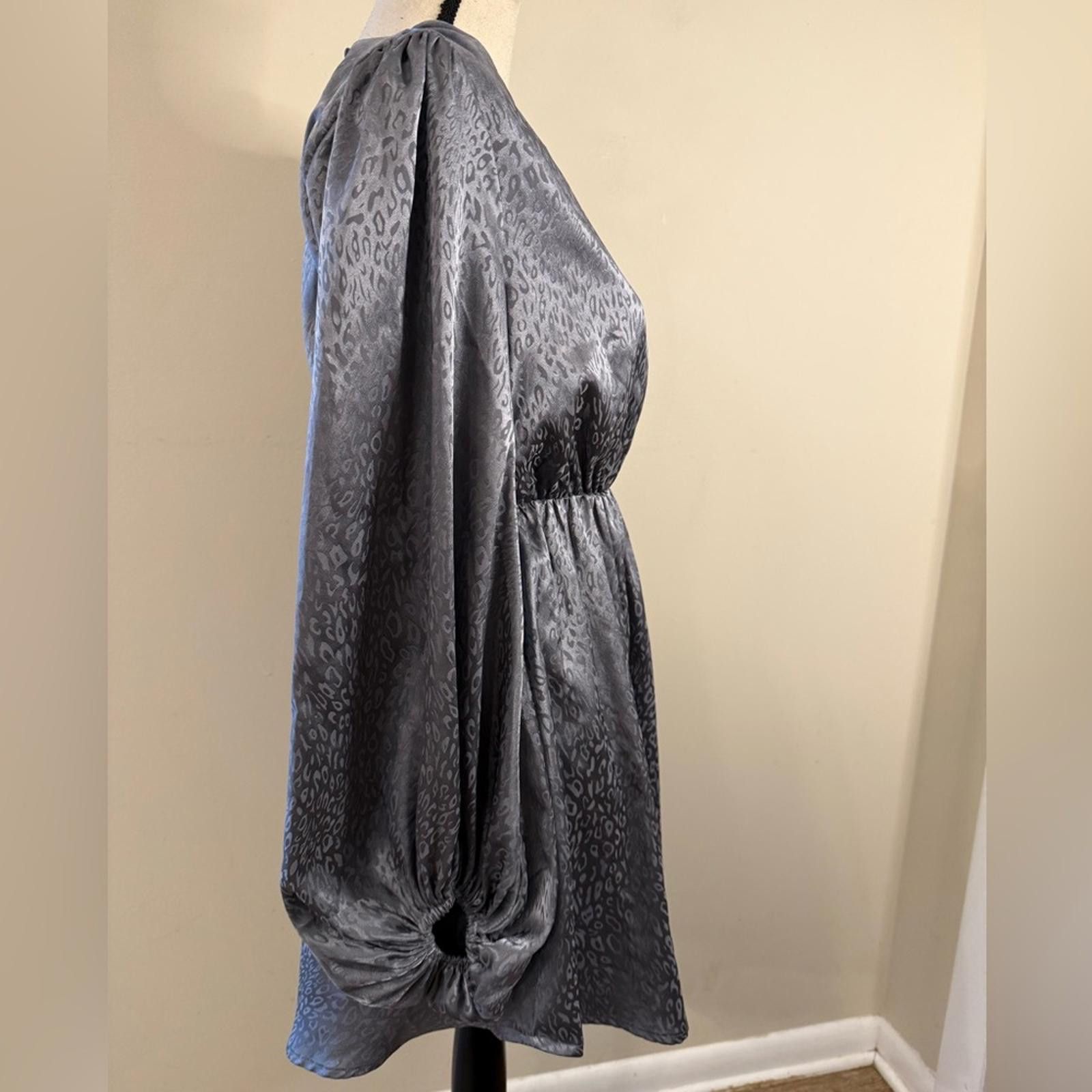 Other Sage the Label gray silver leopard print mini dress SZ SM Size S / US 4 / IT 40 - 2 Thumbnail