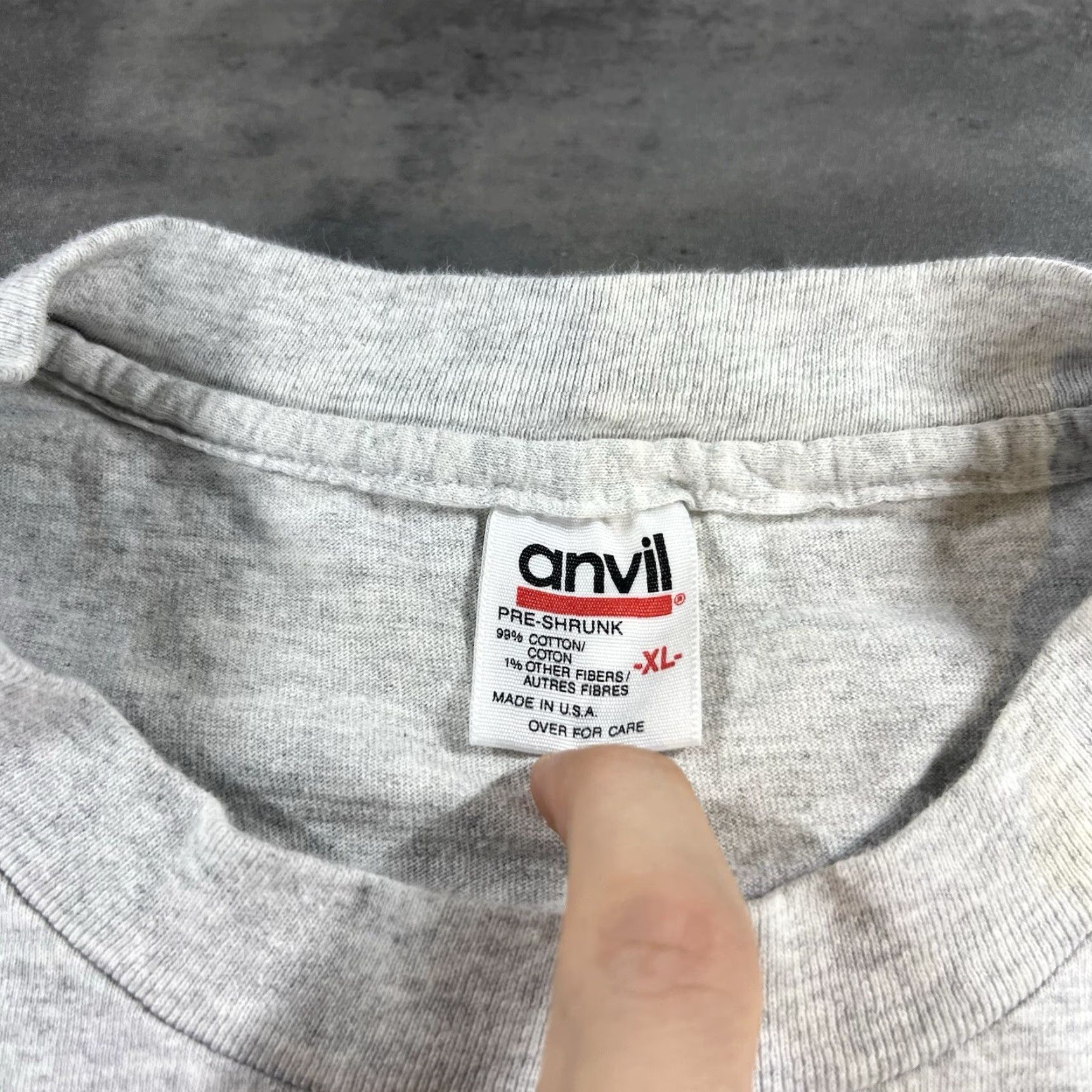 Anvil Vintage Anvil Shirt Parody Saying Adult XL Gray Logo T-Shirt 90s Comics Funny Cartoon Mens Short Sleeve Mock Neck Size US XL / EU 56 / 4 - 6 Thumbnail