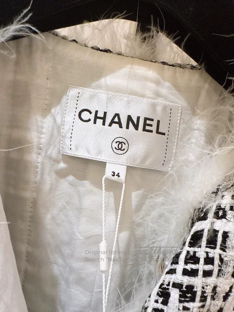 Chanel Chanel 25S Spring and Summer Black and White Woven Feather Size XXS / US 00 / IT 34 - 7 Thumbnail