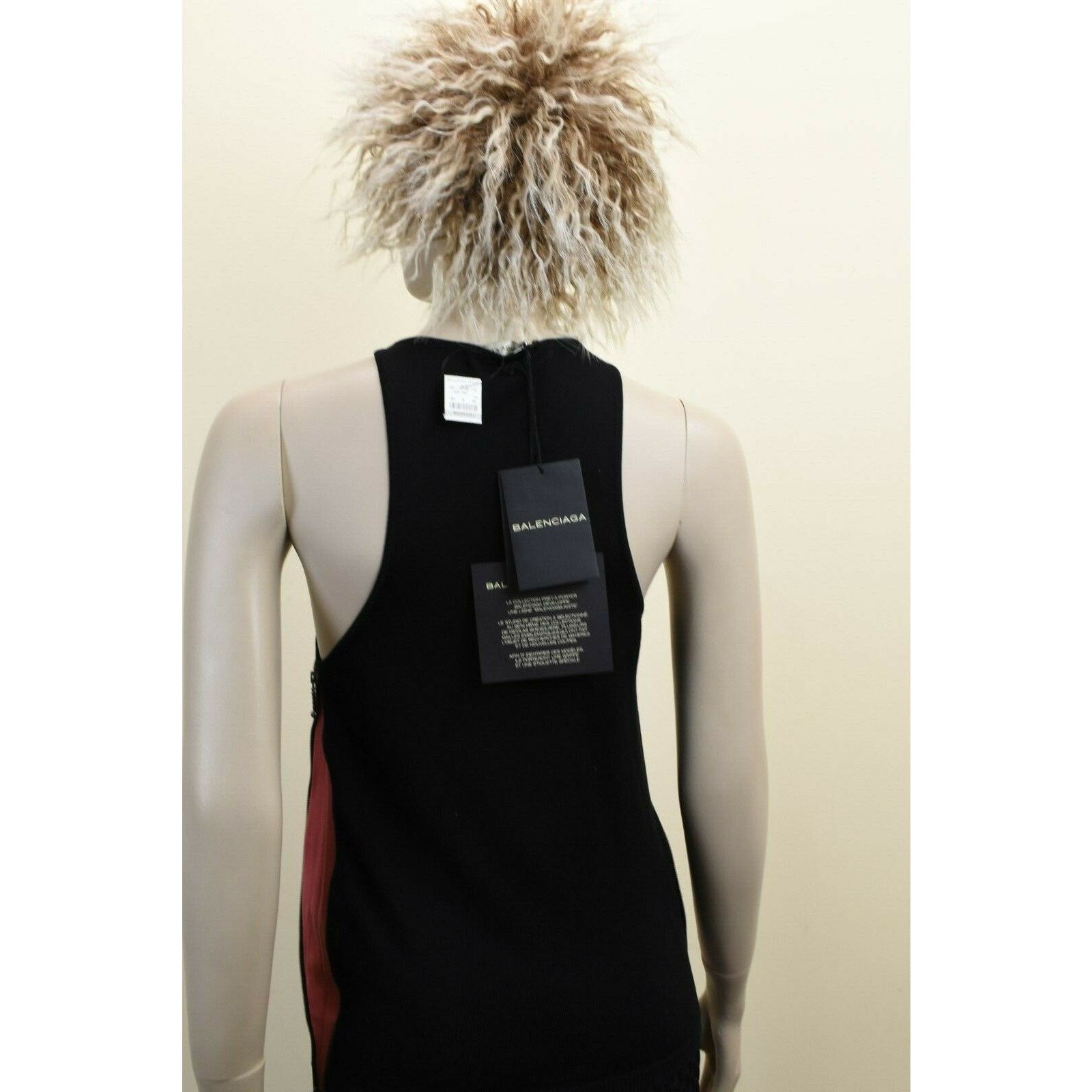 Balenciaga BALENCIAGA BLACK RED SILK KNIT 2X ZIP SLEEVELESS TOP 36 Size XS / US 0-2 / IT 36-38 - 6 Thumbnail