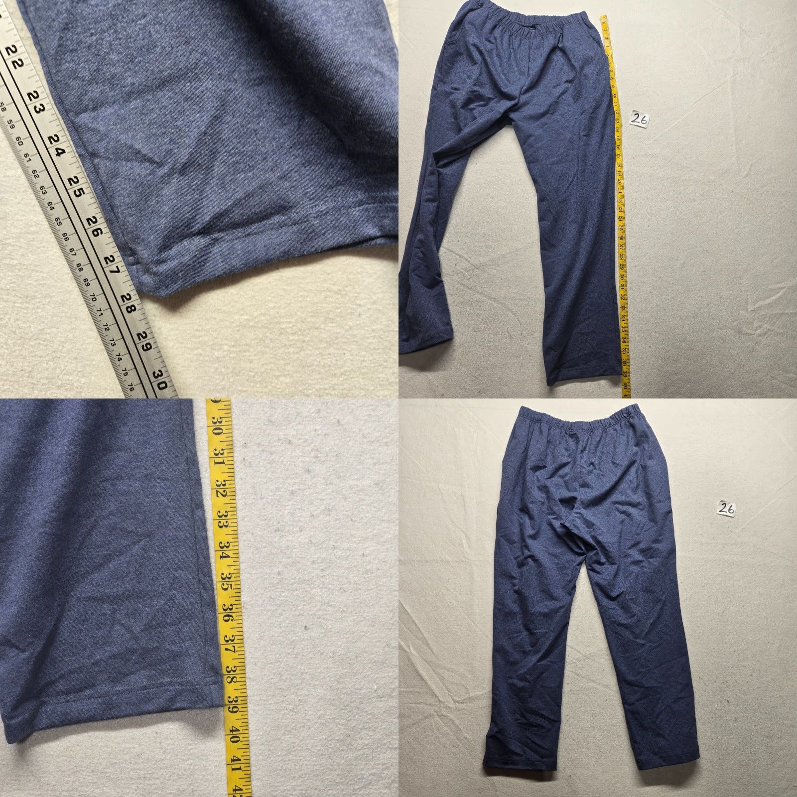 Vintage L.L. Bean Pants Solid Blue Straight Leg Pull On Pockets Lounge Cotton L Large Womens Size 36" / US 14 / IT 50 - 8 Thumbnail
