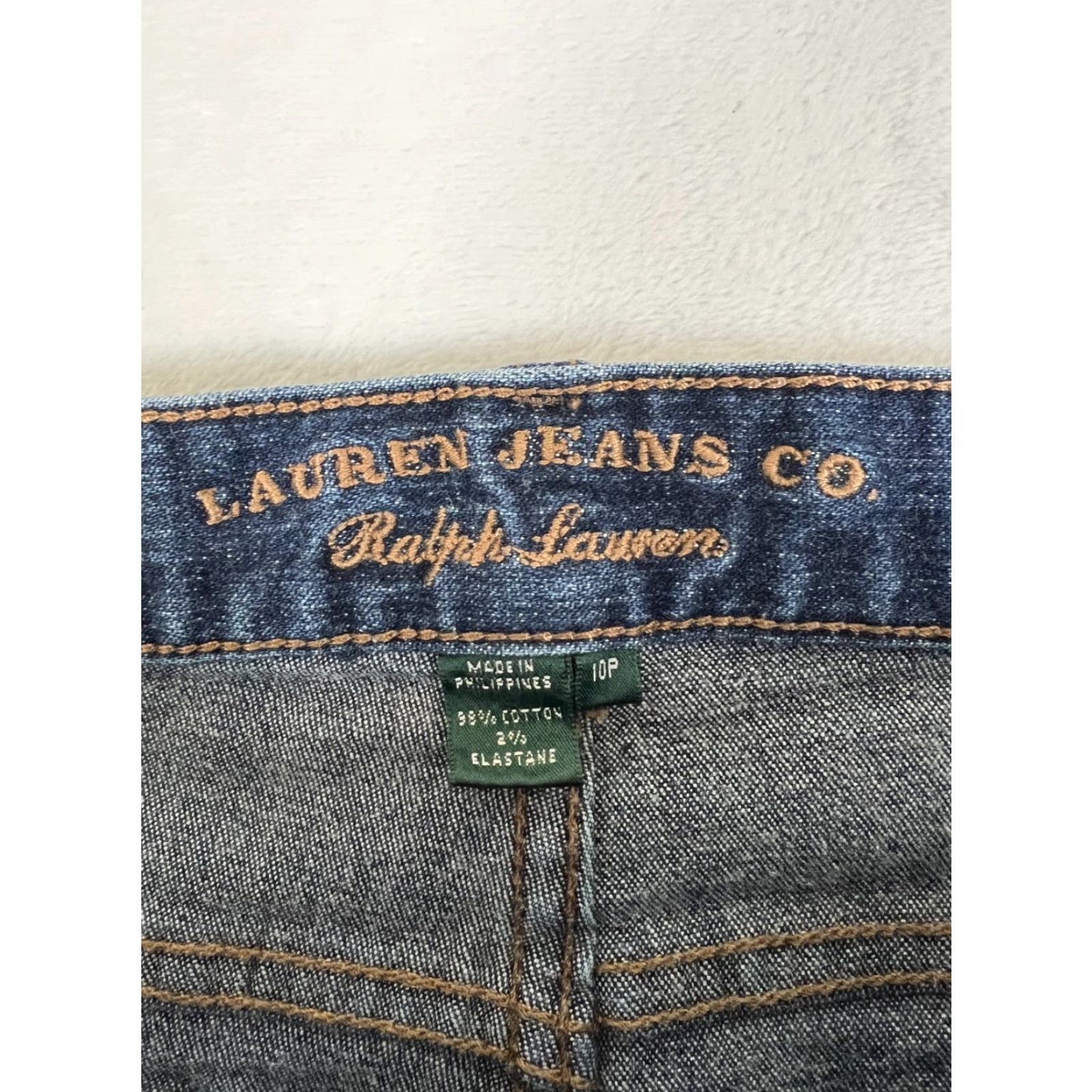 Ralph Lauren VINTAGE Lauren Ralph Lauren Jeans Women Petite 10 Blue Denim 5-Pocket Straight Inseam 27 Denim Medium Rise Mid Size 30 Waist Blue Womens Size 32" / US 10 / IT 46 - 2 Thumbnail