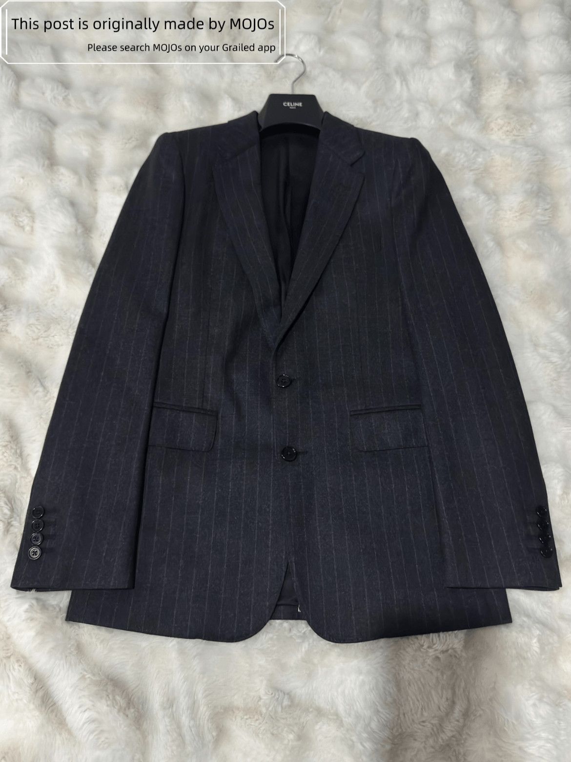 Celine Sz 46 Celine 23AW Runway Stripe Pattern Fannel Jacket Size US S / EU 44-46 / 1 - 1 Thumbnail