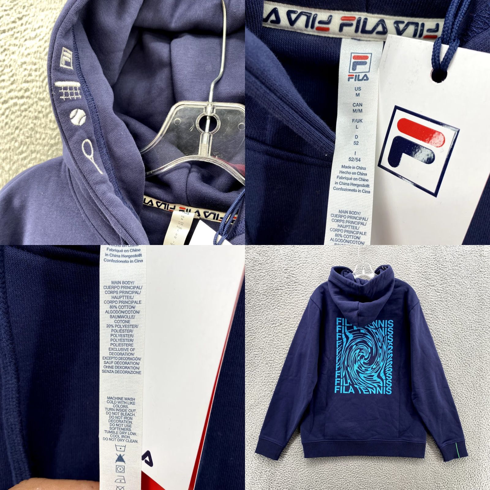 Fila Fila Men's Sweatshirt Hoodie Blue Medium Pullover Tenniscore SAMPLE Sweater NEW Size US M / EU 48-50 / 2 - 8 Thumbnail
