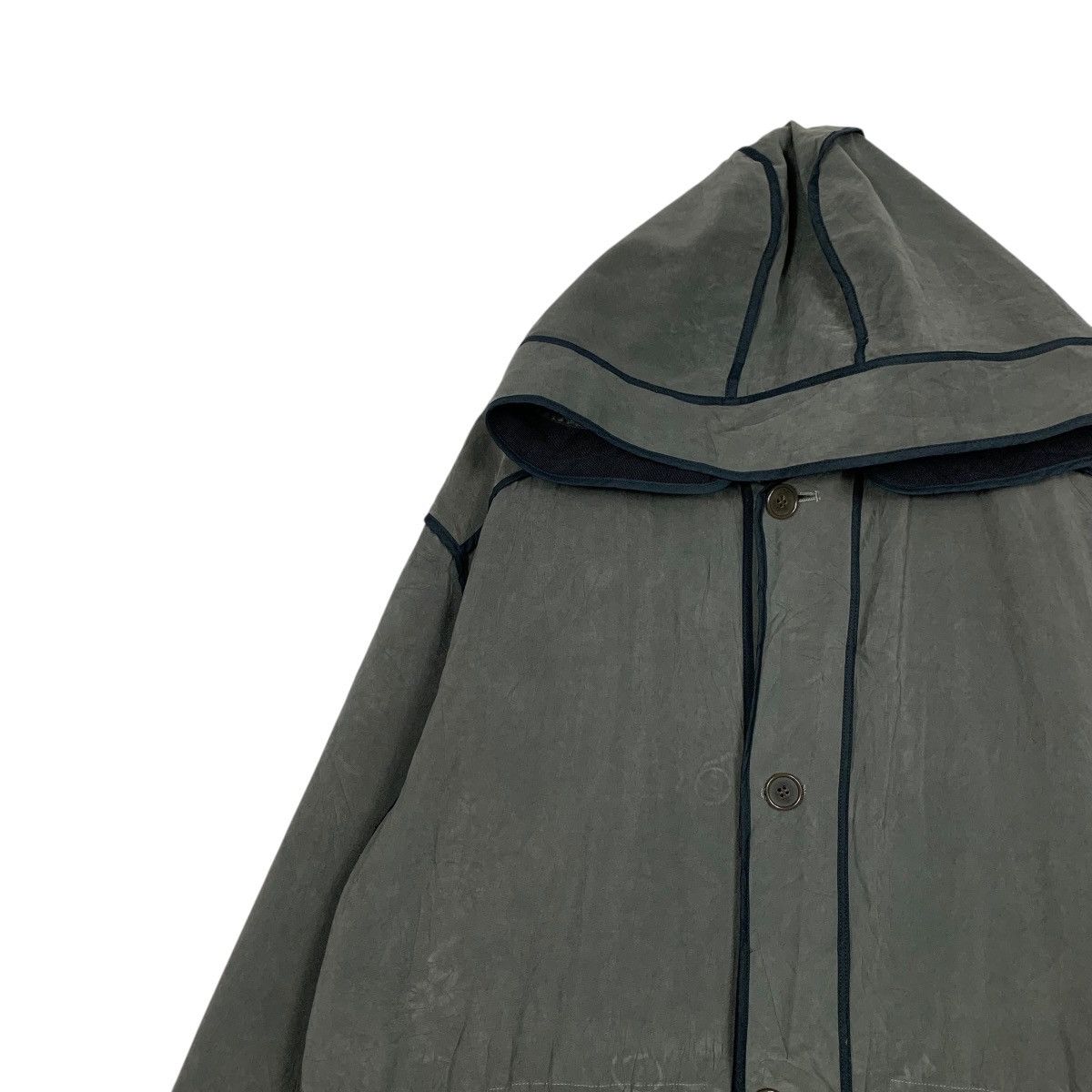 Japanese Brand Vintage DOMINIQUE MORLOTTI PARIS Hooded Long Coat #2453-C110 Size US M / EU 48-50 / 2 - 7 Thumbnail