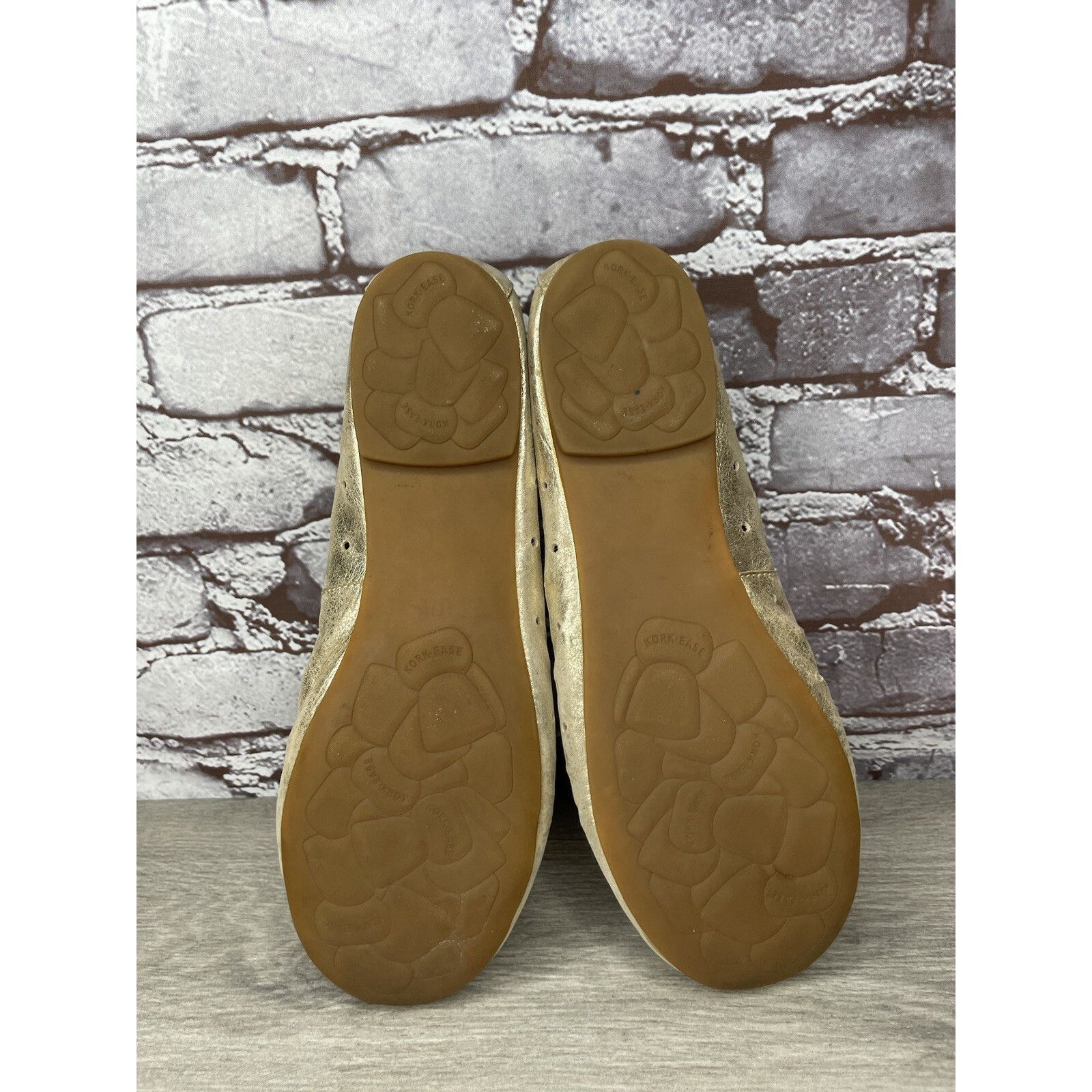 AFFXWRKS Kork Ease Metallic Gold Leather Perforated Ballet Flats Shoe Size US 11 / IT 41 - 7 Thumbnail