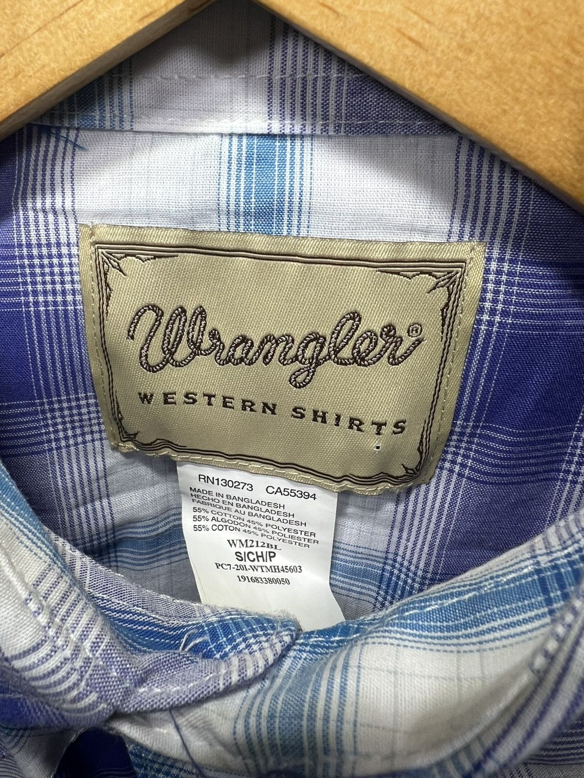 Wrangler Wrangler Western Shirt Men’s Sz Small Blue Plaid Pearl Snap Size US S / EU 44-46 / 1 - 5 Thumbnail