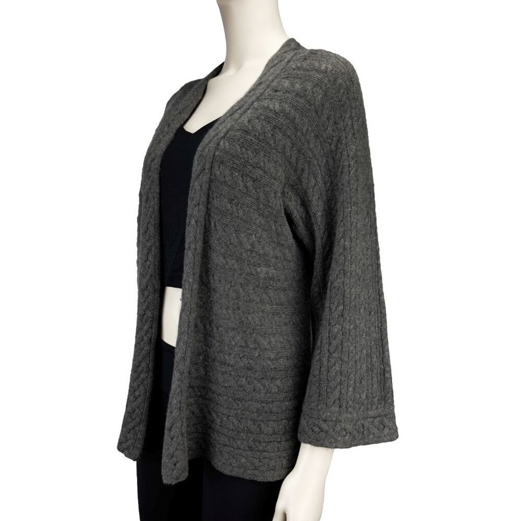 Other PURE CASHMERE Gray Cable Knit Thick Cardigan Sweater Size M Size L / US 10 / IT 46 - 2 Thumbnail