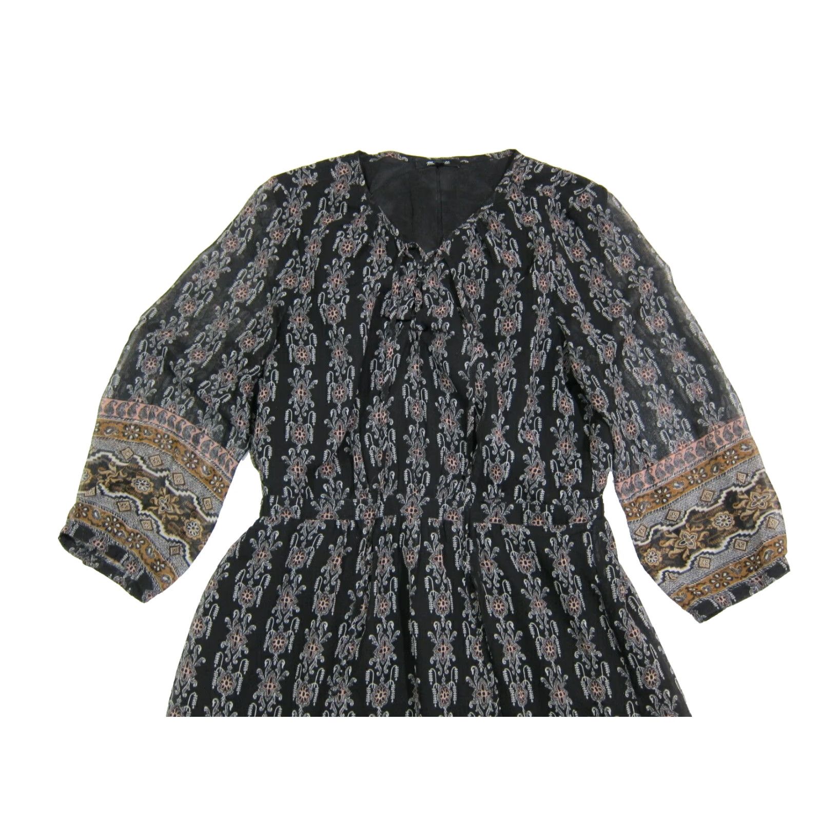 Madewell Madewell Satin Black Pink Paisley Drop Waist Tunic Long Sleeve Dress Women 8 Size M / US 6-8 / IT 42-44 - 5 Thumbnail
