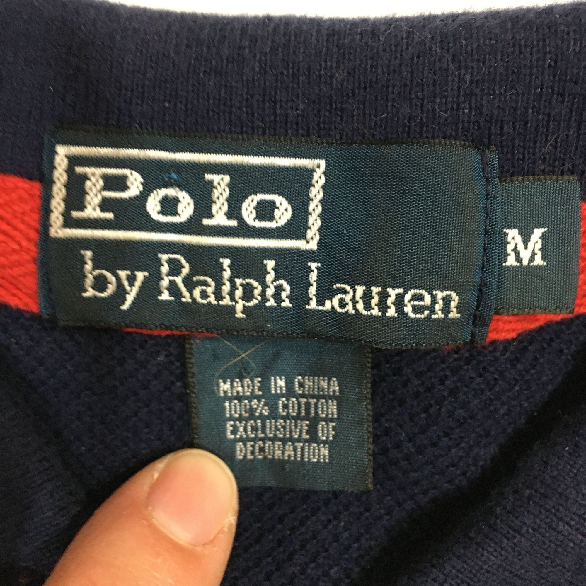 Polo Ralph Lauren Vtg Ralph Lauren Blue Red Stripe RUGBY Polo Logo Shirt Size US M / EU 48-50 / 2 - 2 Thumbnail