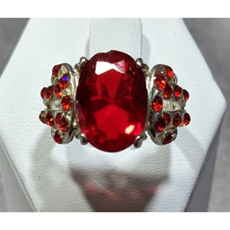 Other Vampire Blood Buckle Accent Red And Silver Tone Ring Marked Size ONE SIZE - 7 Thumbnail