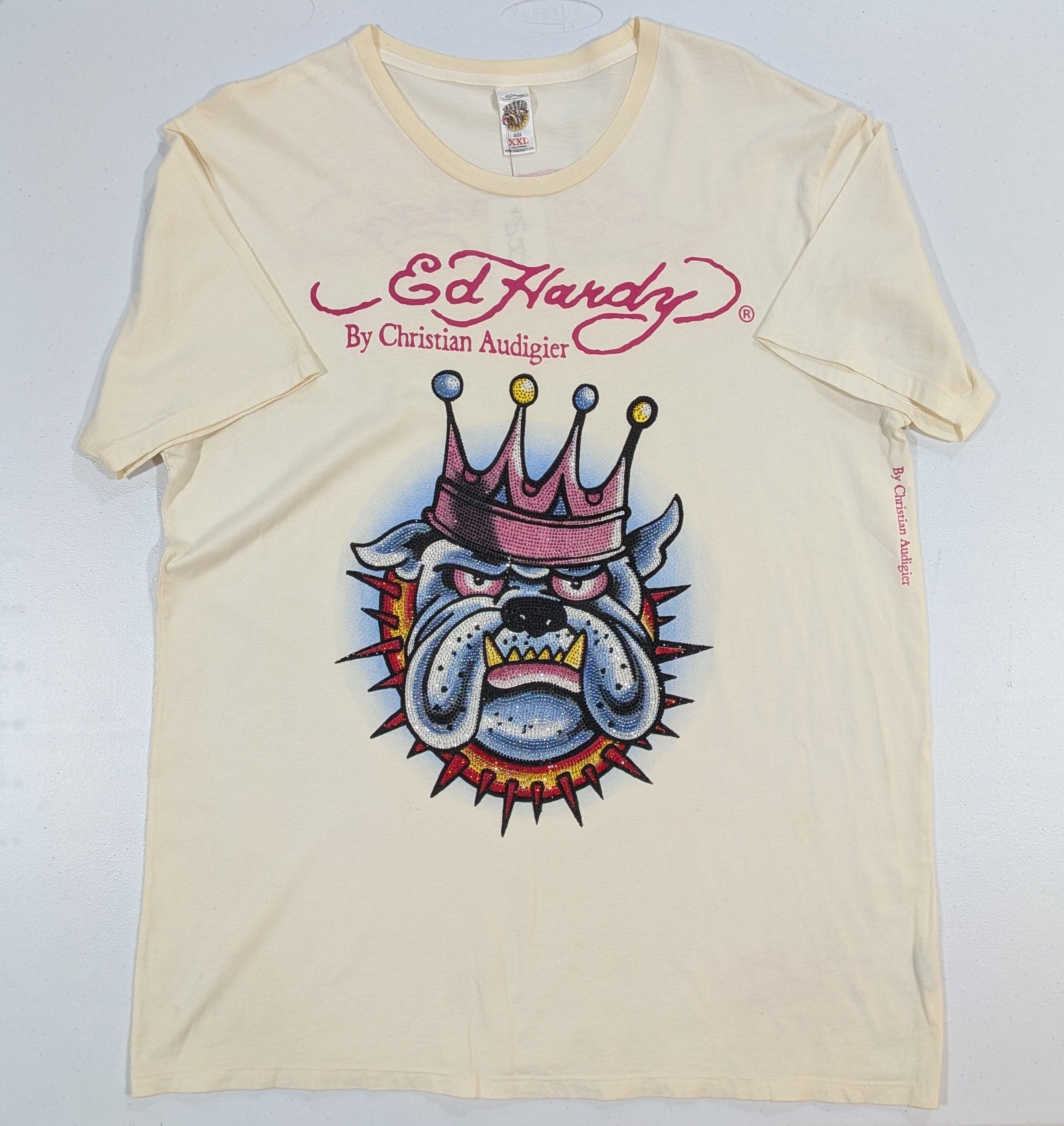 Christian Audigier Vtg Ed Hardy by Christian Audigier Blinged Out Bulldog Tee Size US XXL / EU 58 / 5 - 1 Thumbnail