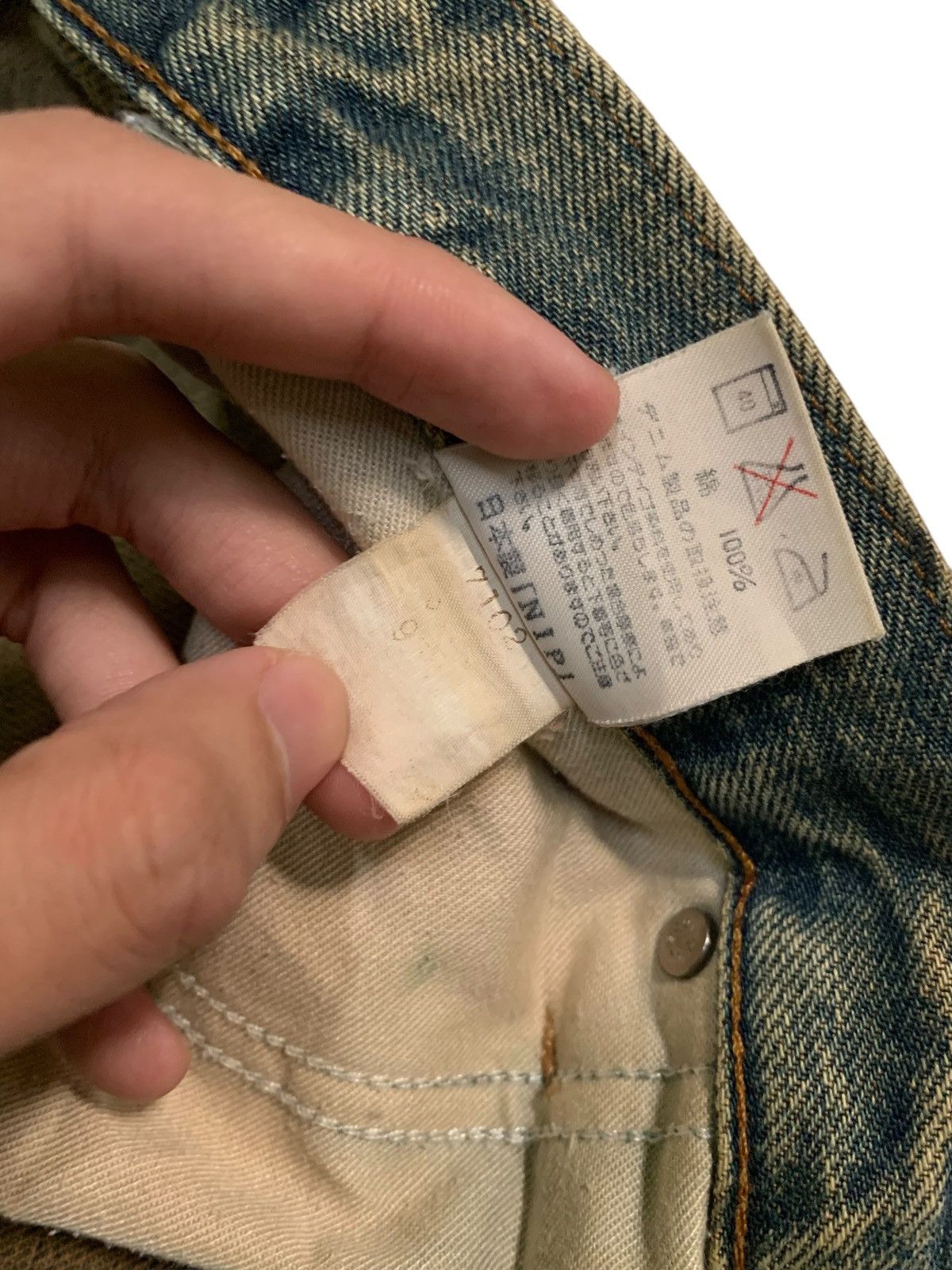 Kapital VINTAGE WRANGLER SELVEDGE BAGGY RUSTY DISTRESSED DENIM Size US 30 / EU 46 - 18 Thumbnail