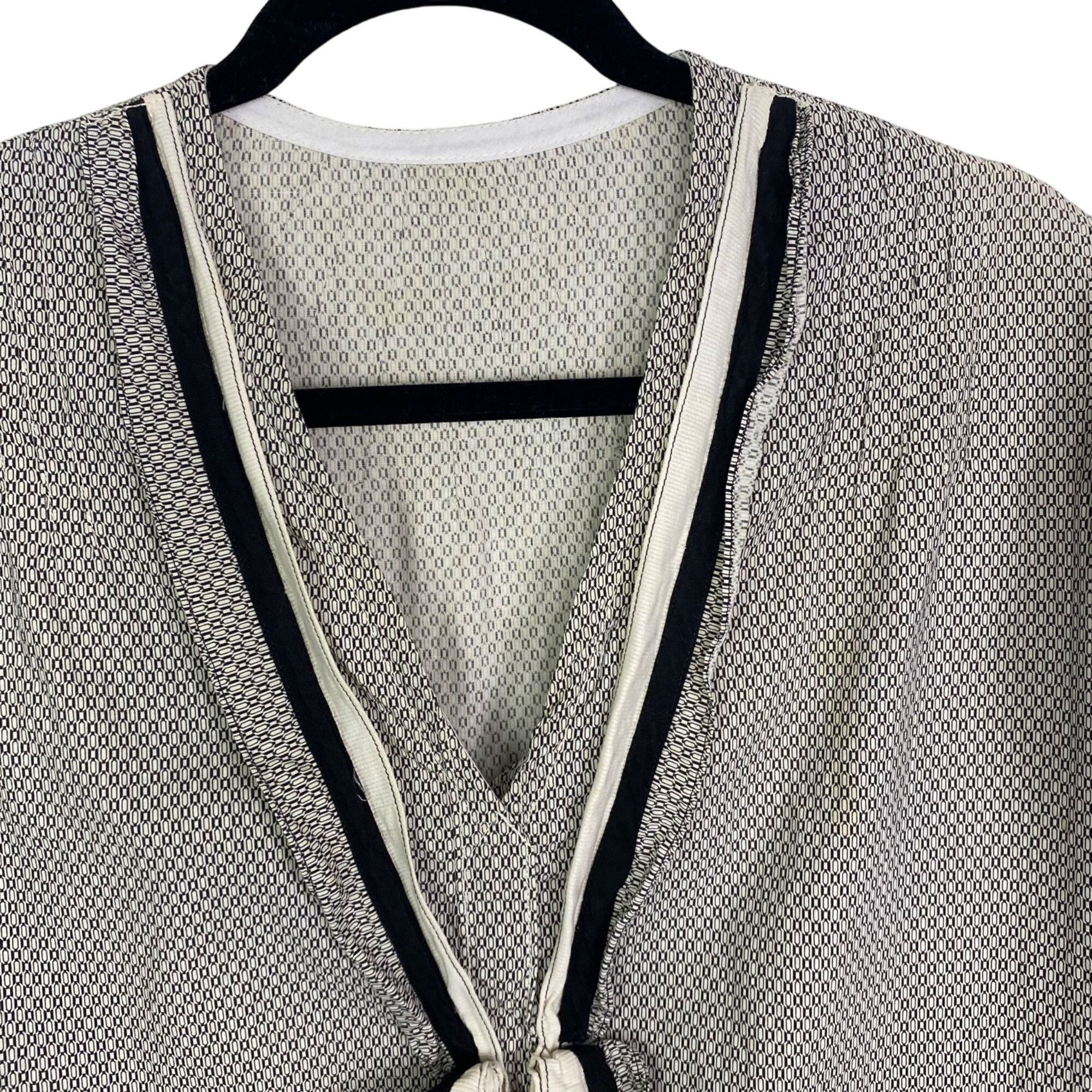 Vintage Vintage 50's White/Black Micro Geometric Pattern Maxi Peasan Size M / US 6-8 / IT 42-44 - 6 Thumbnail